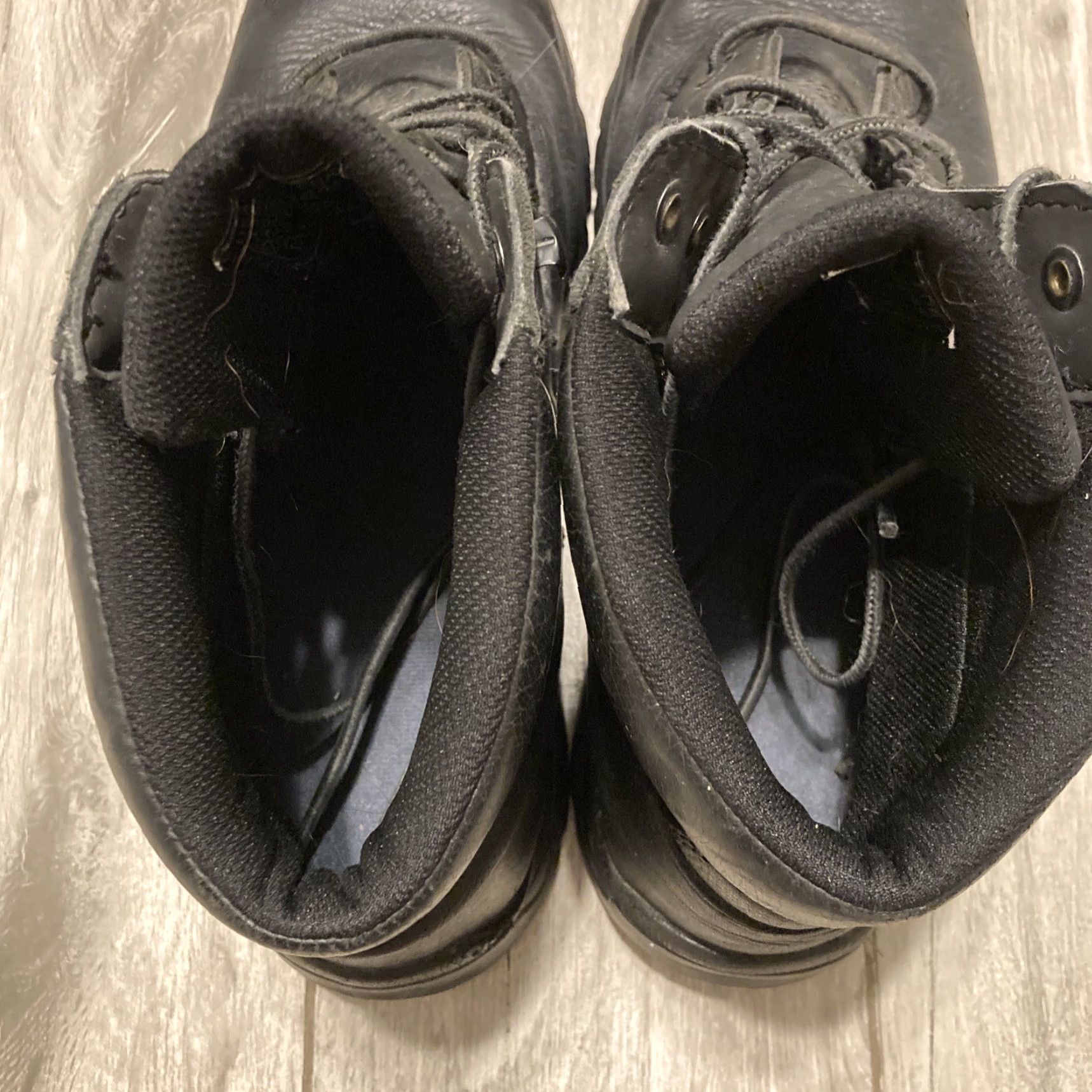 Vintage VINTAGE? (No) Wolverine Boots Men Leather Black Size 11.5 ASTM F2413-11 Construction Leather W08790 Mens Boots Black Leather 11.5 Size US 12 / EU 45 - 5 Thumbnail