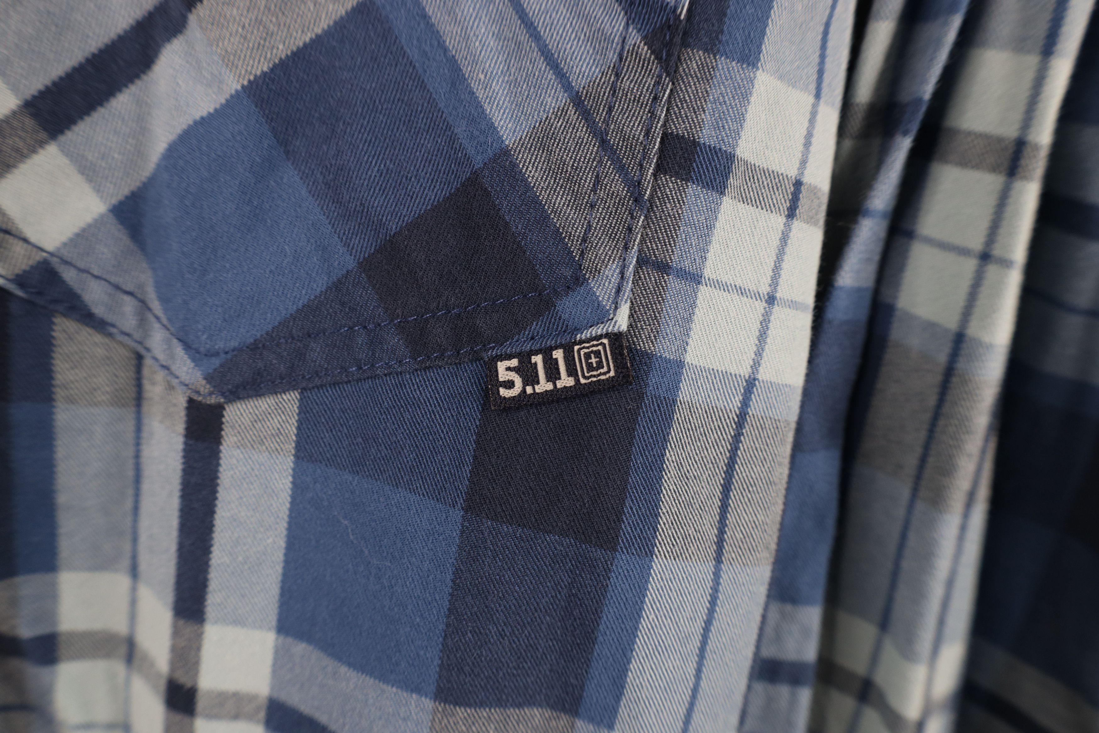 Vintage 5.11 Tactical Series Flannel Snap Button Shirt Plaid Blue Size US L / EU 52-54 / 3 - 4 Thumbnail