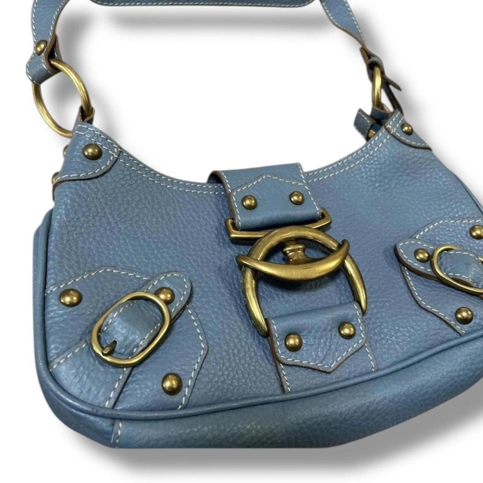 Other Leather y2k whimsy goth style vintage blue shoulder bag Size ONE SIZE - 2 Thumbnail