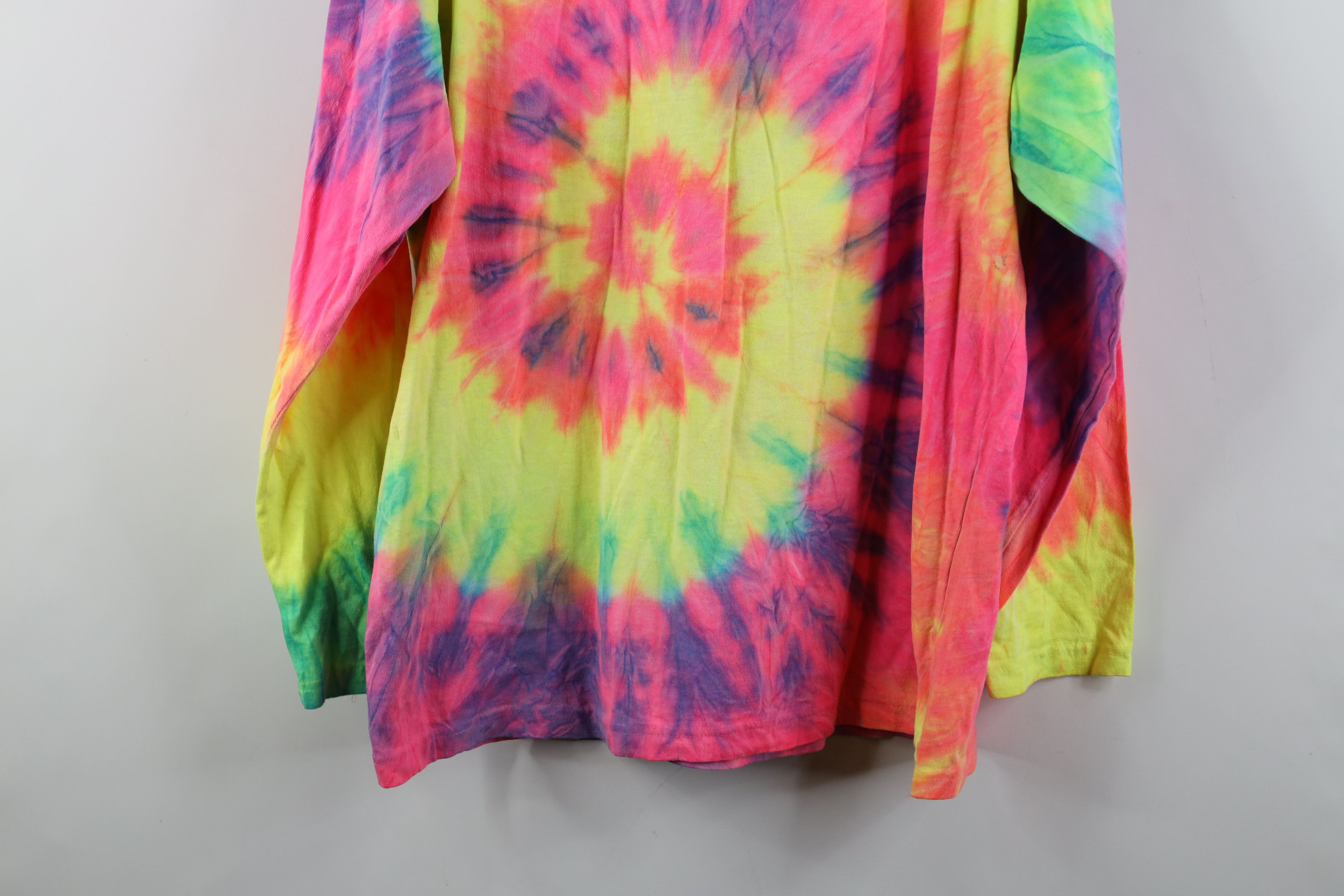 Vintage Vintage 90s Streetwear Tie Dye Swirl Turtleneck T-Shirt USA Size ONE SIZE - 15 Thumbnail