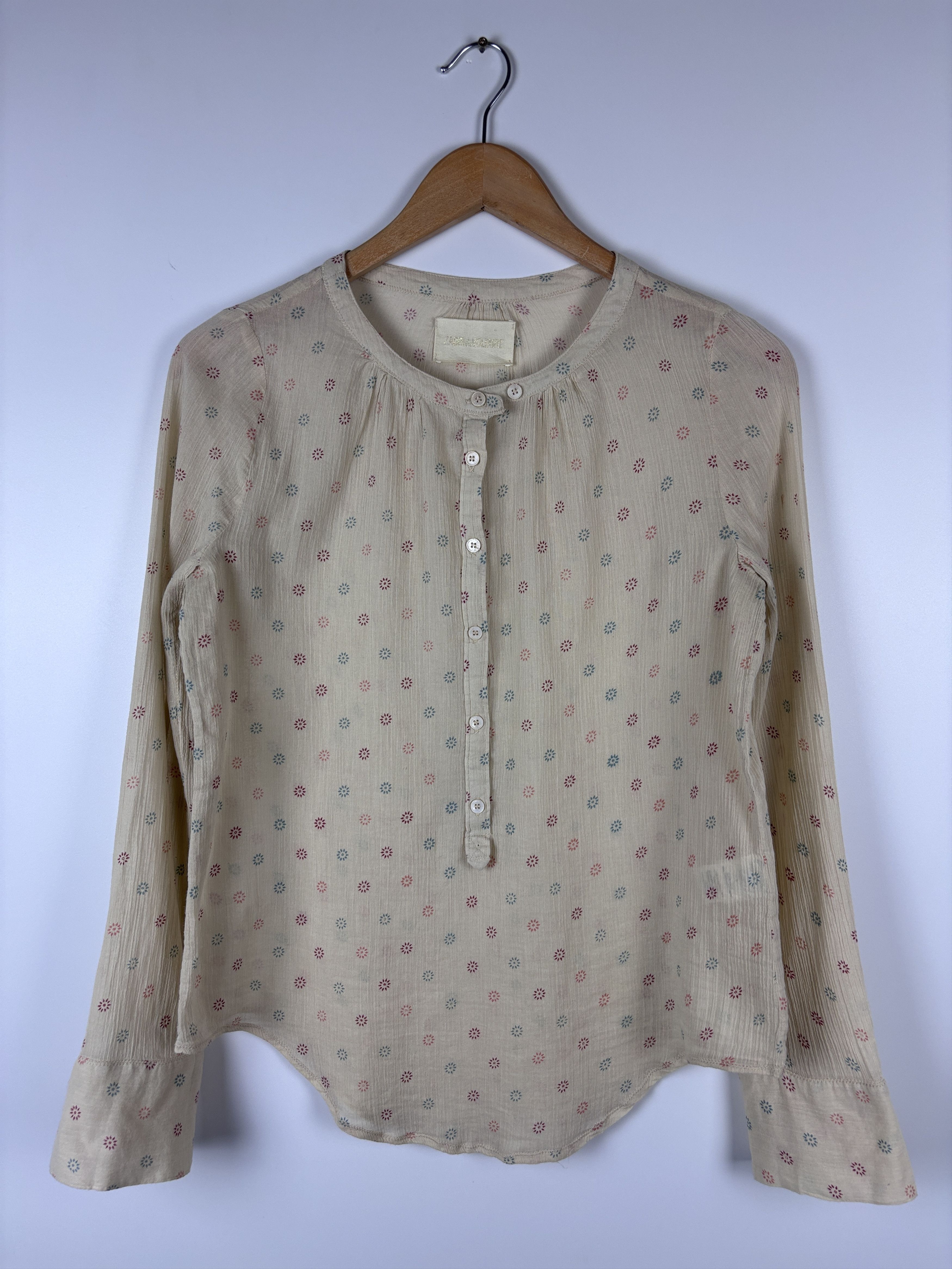 Zadig & Voltaire Zadig & Voltaire Blouse Shirt Tunic Beige Cotton Size S Size S / US 4 / IT 40 - 1 Thumbnail
