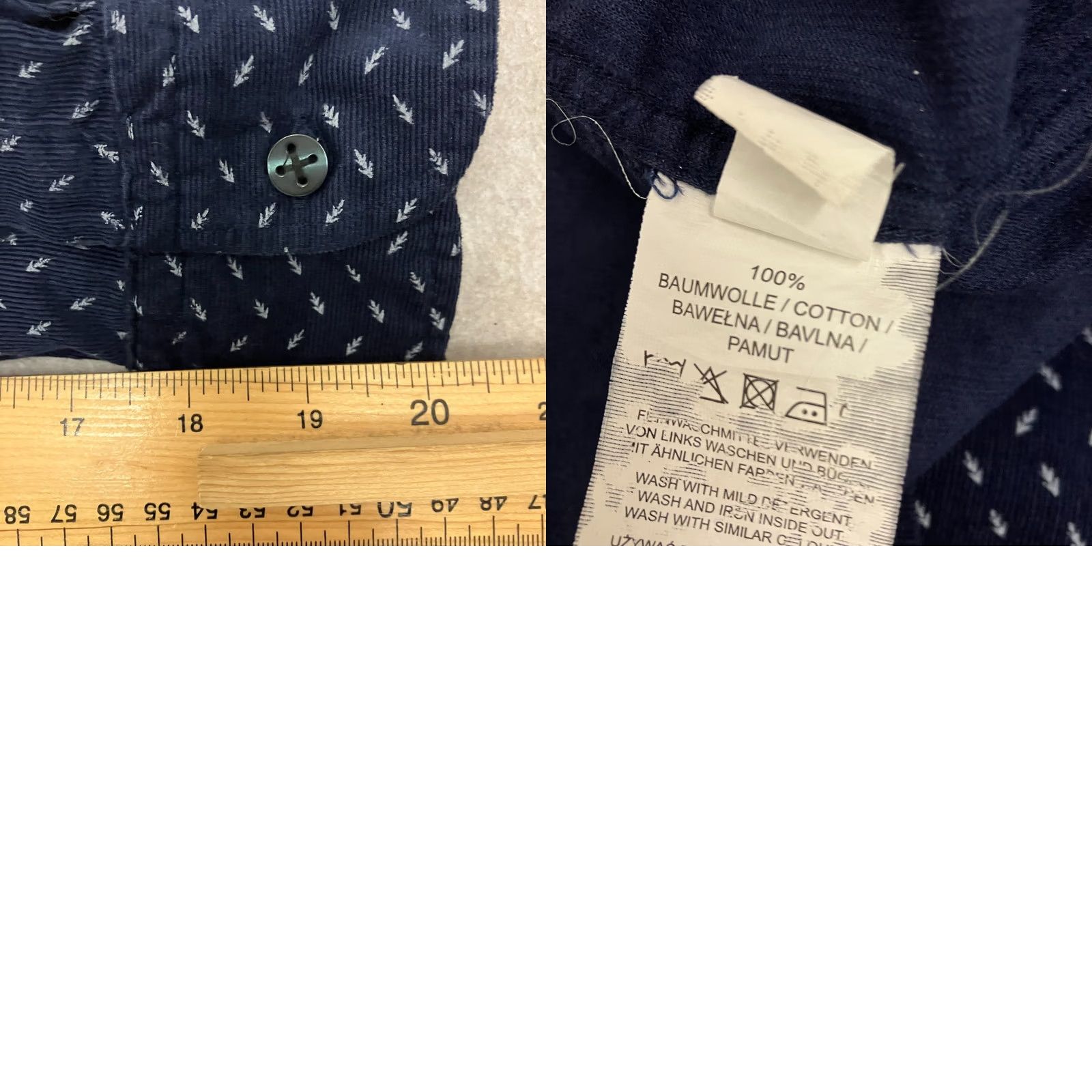Vintage VINTAGE Nils Mens Corduroy Shirt Medium Navy Patterned Button Up Long Sleeve Casual Size US M / EU 48-50 / 2 - 8 Thumbnail