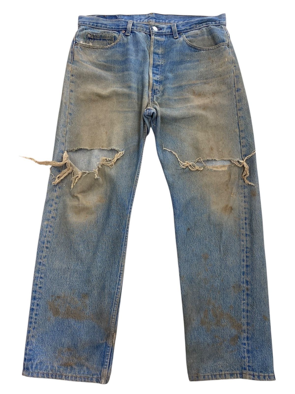Levi's Levi’s 501 90’s Mud Wash Ripped Jeans Size US 34 / EU 50 - 1 Thumbnail
