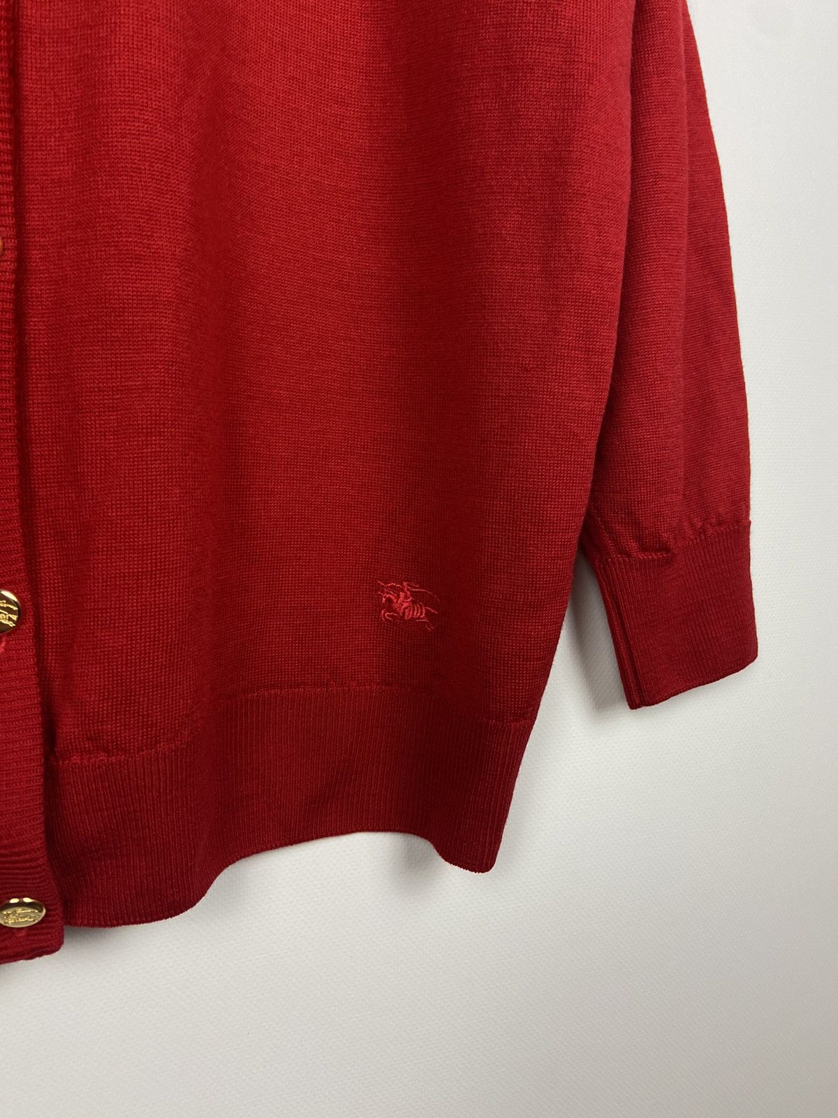 Burberry × Vintage Vintage Burberrys Wool Cardigan Gold Buttons Knitwear Size L / US 10 / IT 46 - 6 Thumbnail