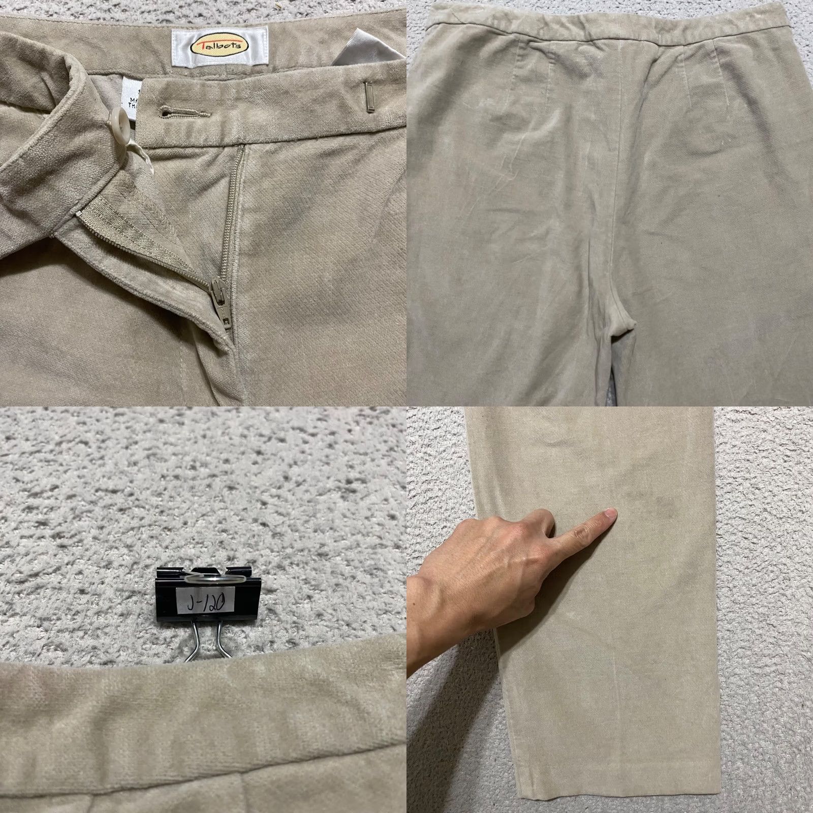 Talbots Talbots Pants Womens 12 Beige Velvet Straight High Rise Business Casual Dress Size 34" / US 12 / IT 48 - 8 Thumbnail