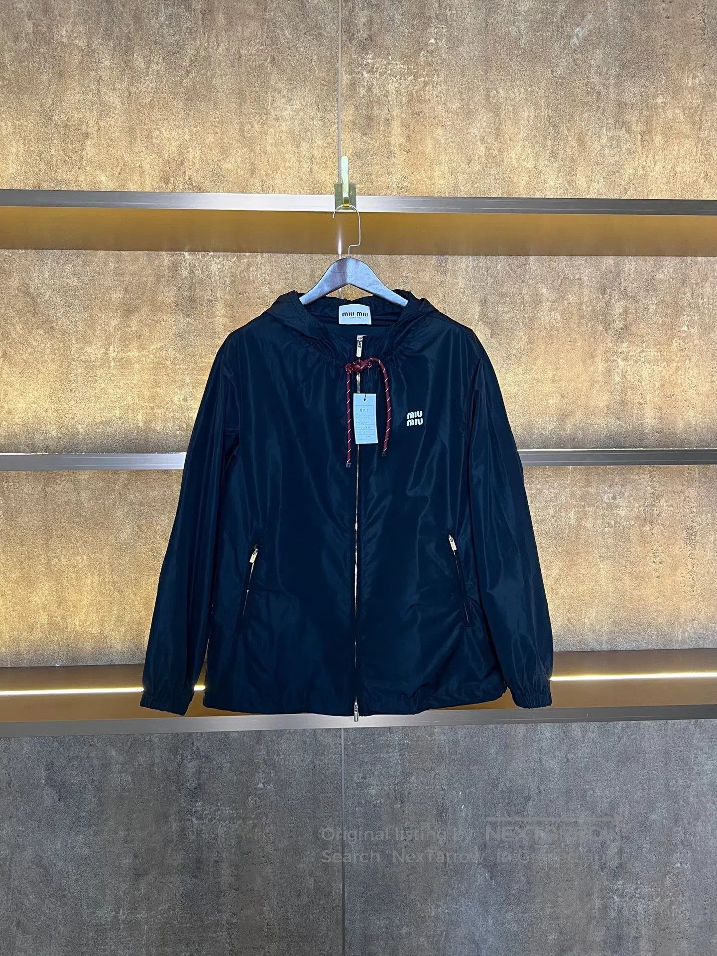 Miu Miu Miu Miu Navy Blue Drawstring Outdoor Jacket| Size M / US 6-8 / IT 42-44 - 1 Thumbnail