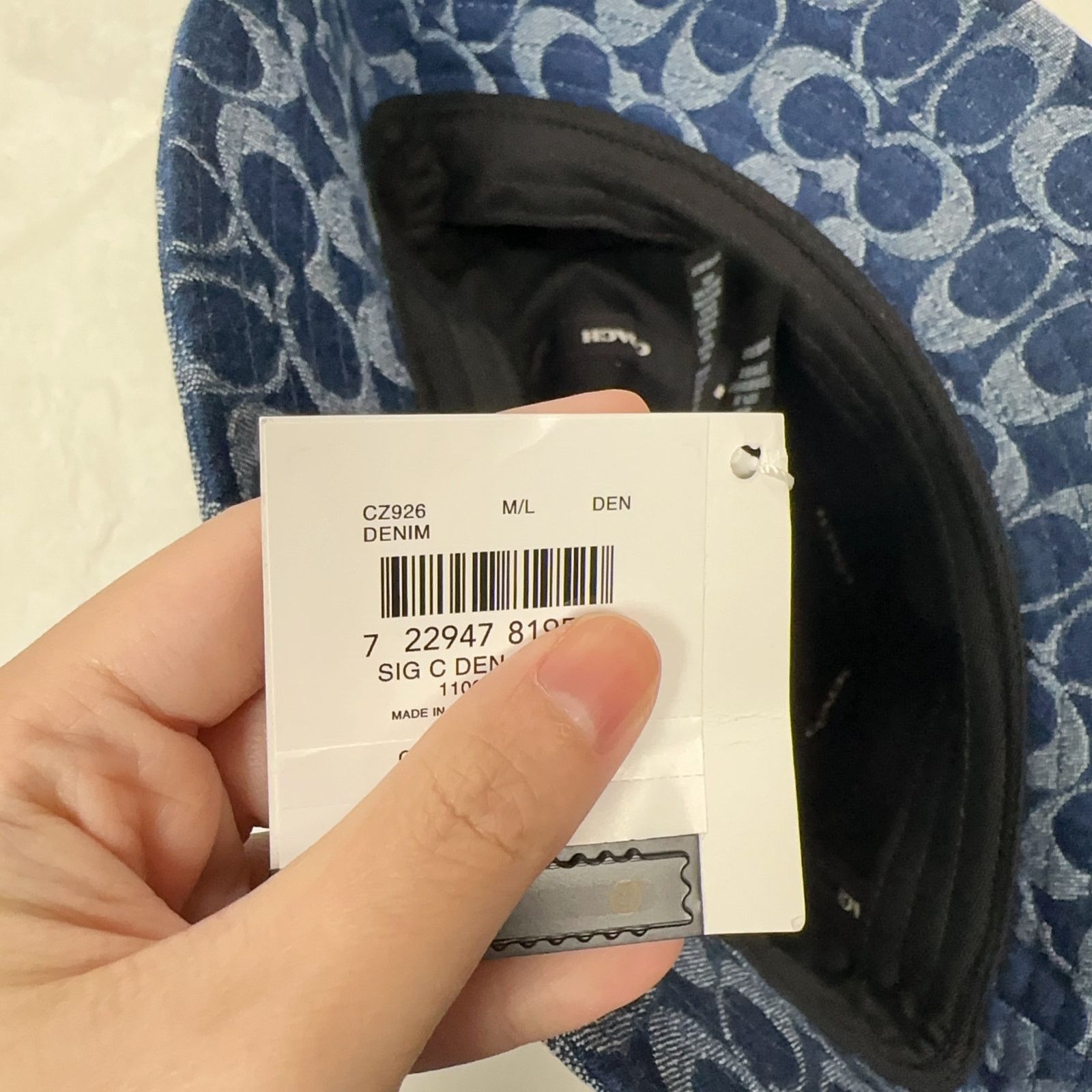 Coach NWT Limited Coach Signature Denim Bucket Hat CZ926 size M/L Size ONE SIZE - 4 Thumbnail