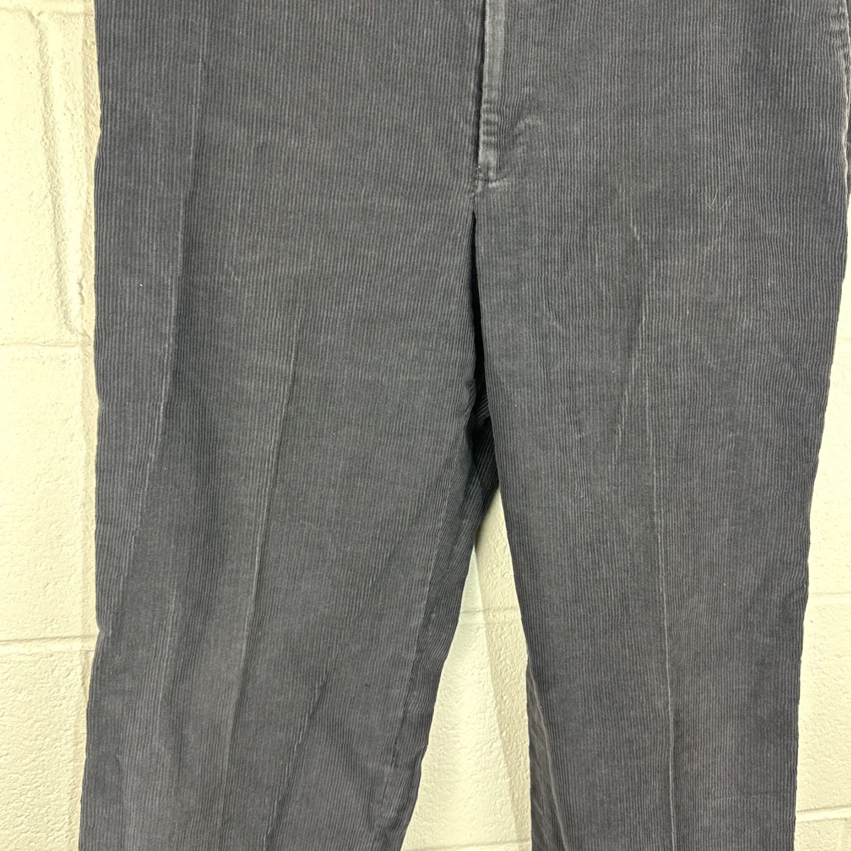 Haggar VINTAGE Haggar Pants Mens 34x30 Gray Corduroy Flat Front Straight Leg 90s Retro Grunge Hipster Logo Casual Workwear Size US 34 / EU 50 - 5 Thumbnail