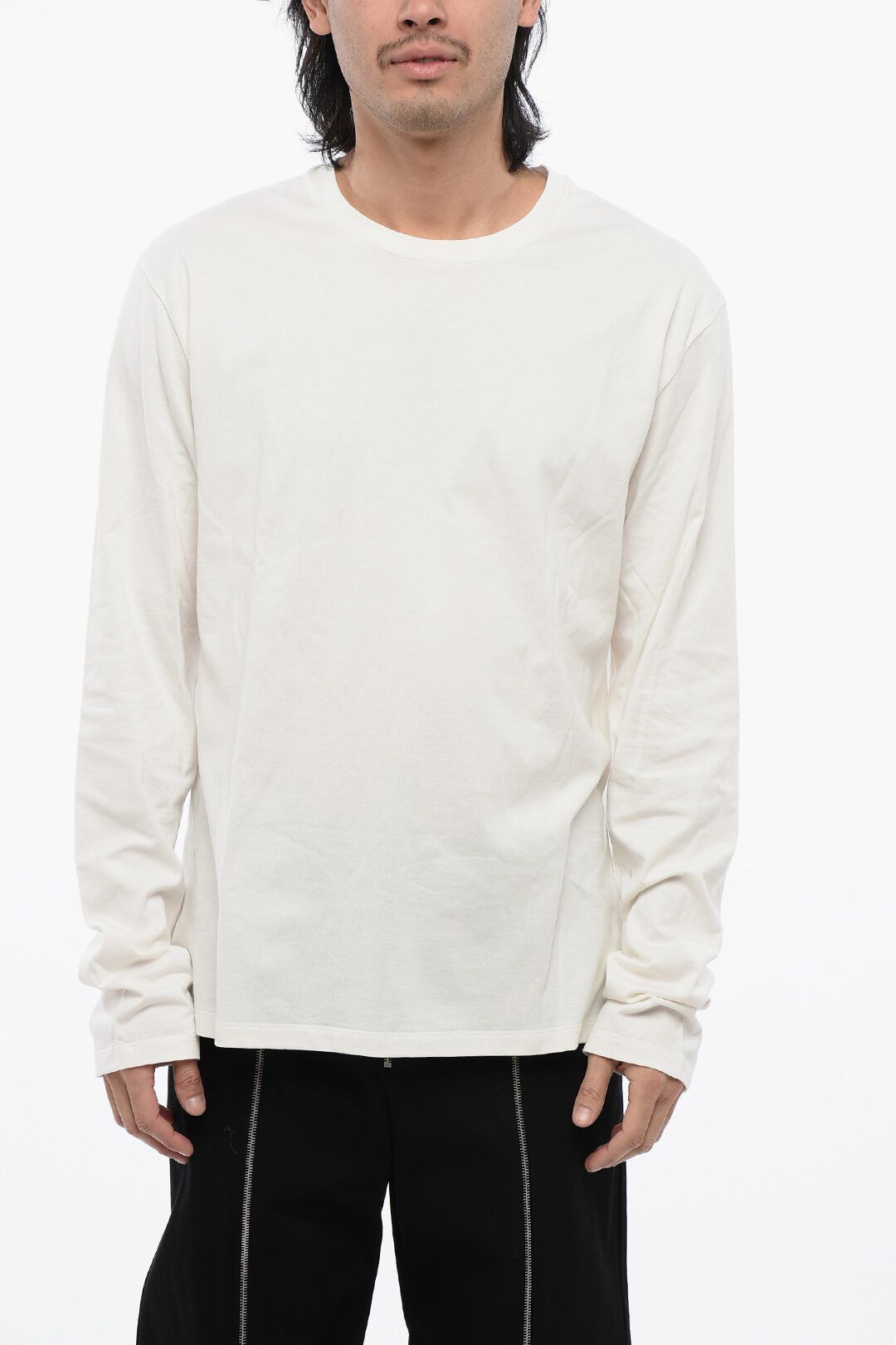 Jil Sander og1mm0625 Long Sleeved T-Shirt in White Size US XXL / EU 58 / 5 - 1 Thumbnail