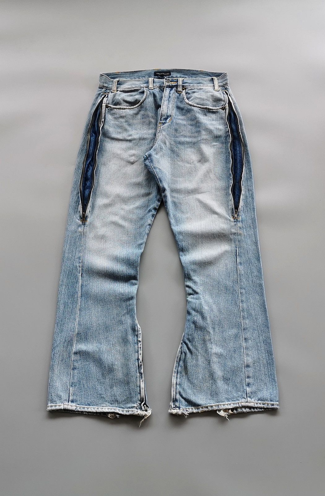 Japanese Brand Bootcut Sheepskin Leather Power To The People Jeans Size US 31 - 3 Thumbnail