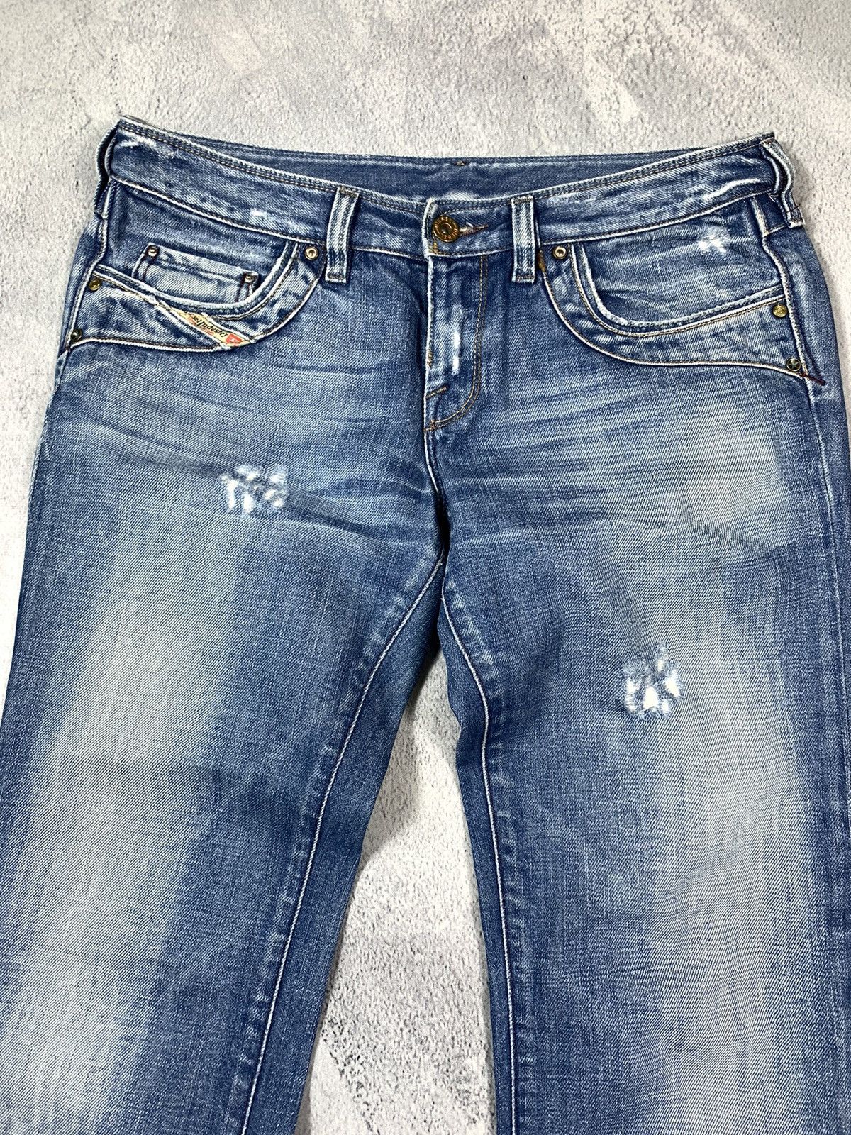 Diesel × Vintage Vintage 90s Diesel low rise faded distressed denim jeans Size 29" - 2 Thumbnail