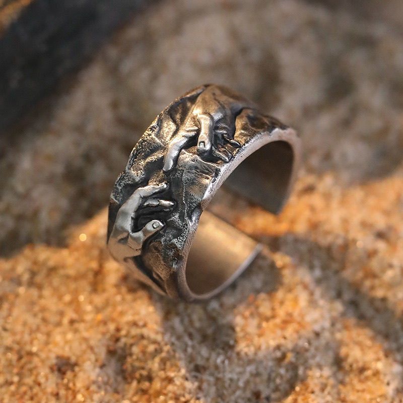 Jewelry Retro Jewelry Rings Open Size Chrome Ring (Size 7-13) Size ONE SIZE - 4 Thumbnail
