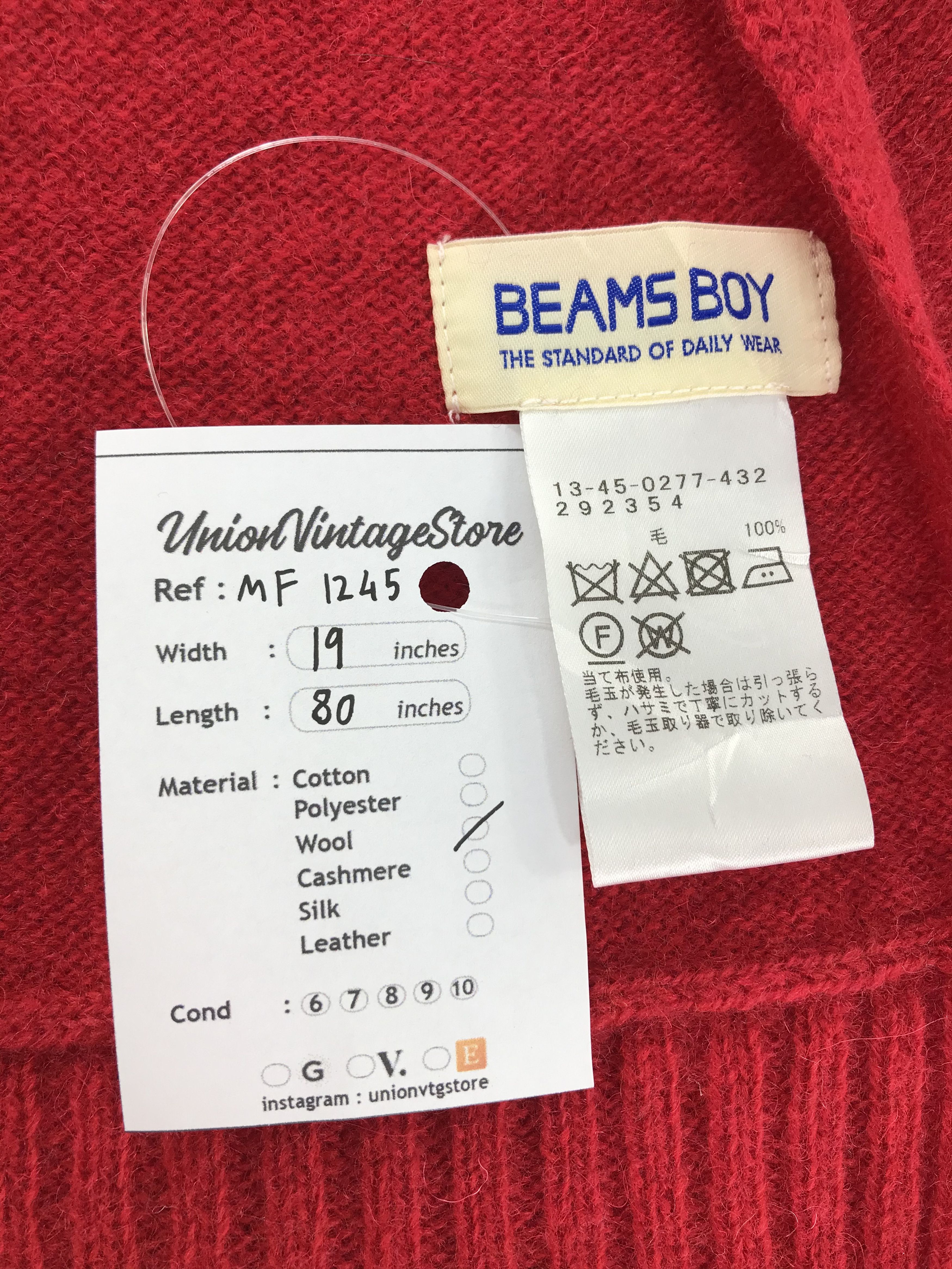 Beams Japan Vintage Beams Boys Scarf/Muffler/Neckwear MF1245 Size ONE SIZE - 4 Thumbnail