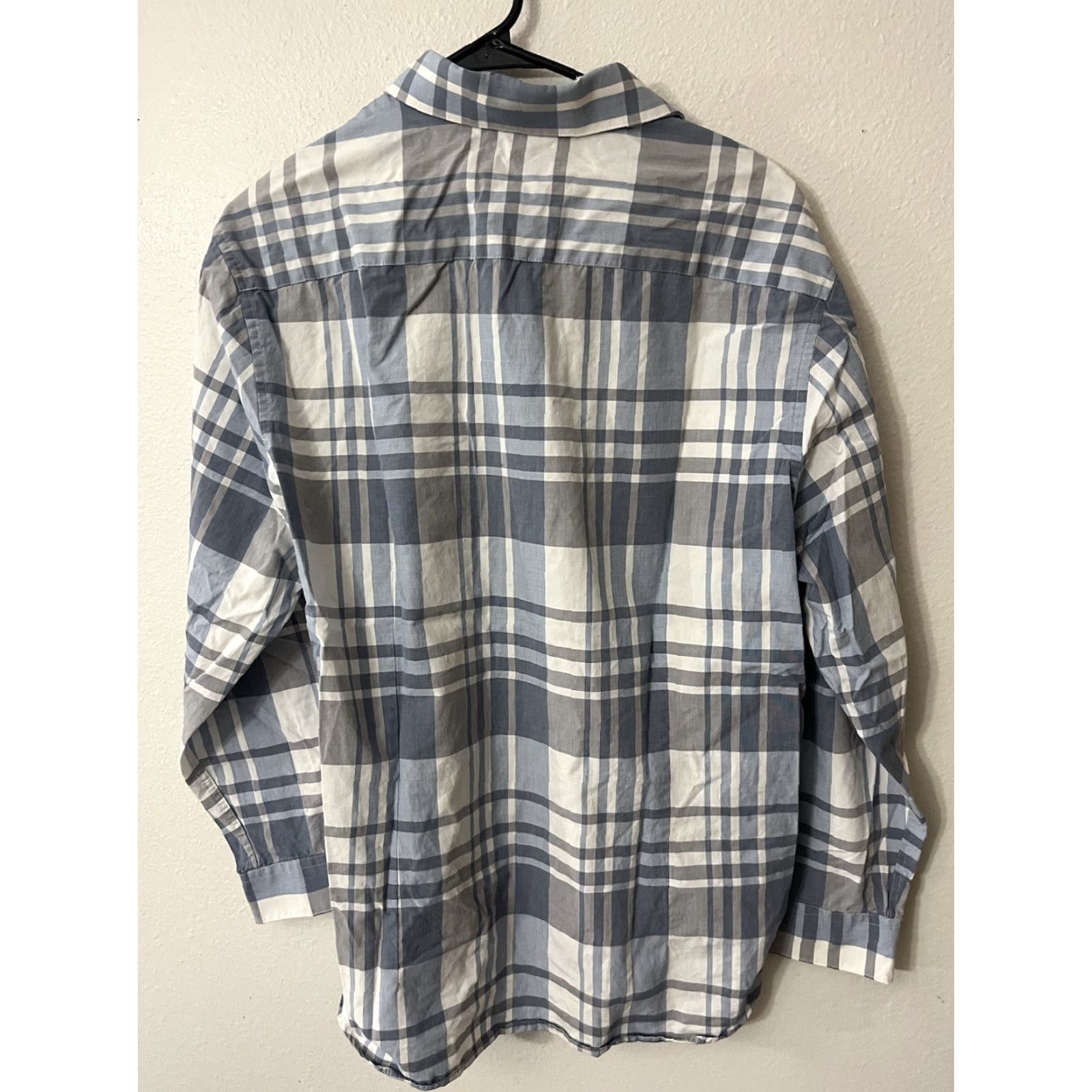 Kenneth Cole Kenneth Cole Reaction Shirt Mens 15.5 Slim Blue Plaid Long Sleeve Button Up Shirt Size US M / EU 48-50 / 2 - 3 Thumbnail