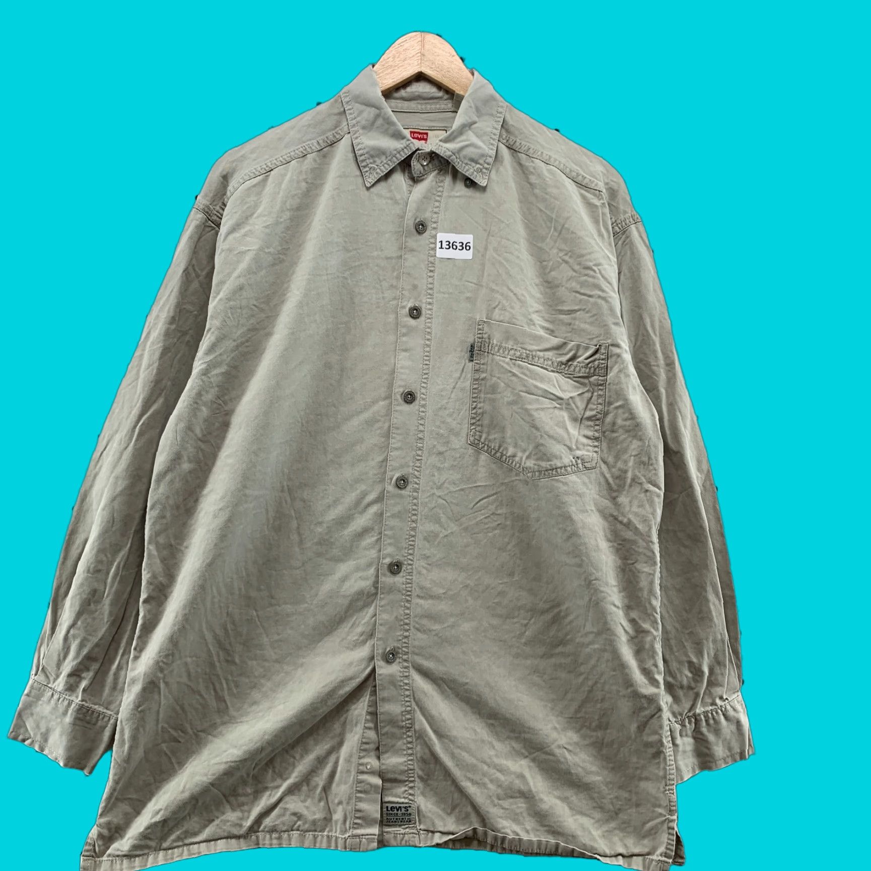 Levi's Levi's Shirt Adult Medium Brown Button-Down Long Sleeve Mens Size US M / EU 48-50 / 2 - 1 Thumbnail