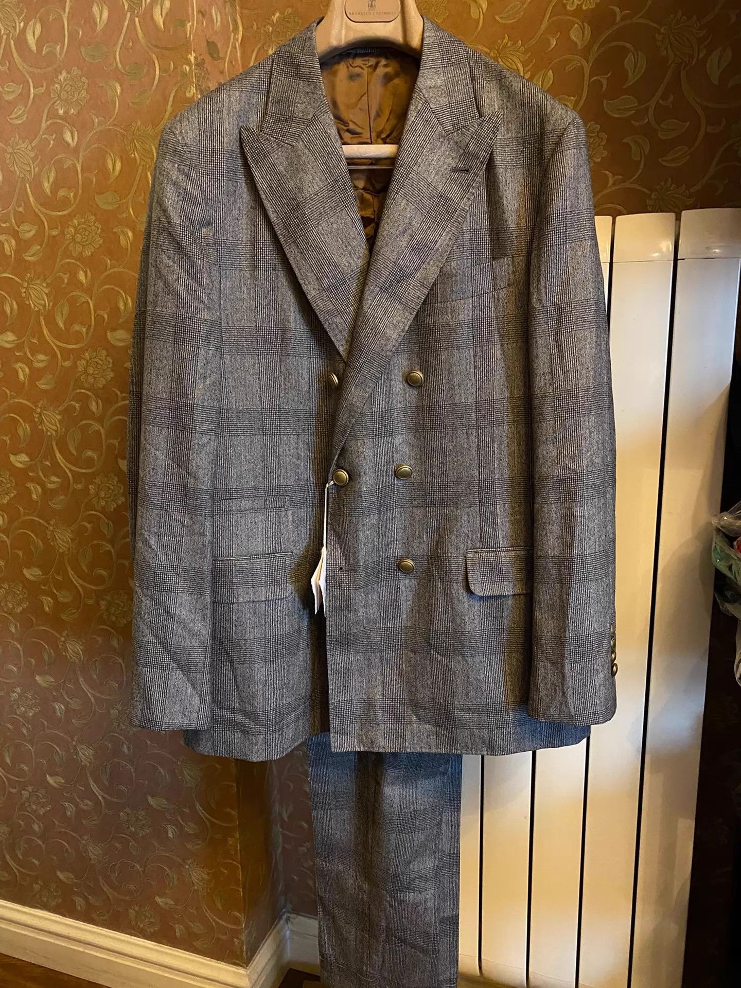 Brunello Cucinelli Checkered Double-Breasted Blazer Size US M / EU 48-50 / 2 - 1 Thumbnail