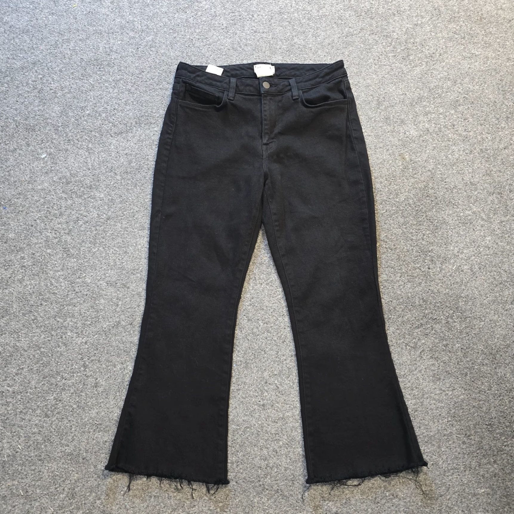 L'AGENCE L'AGENCE Jeans Womens Size 29 Black Sophia High Rise Crop Raw Hem Capsule Casual Sh Size 29" - 2 Thumbnail