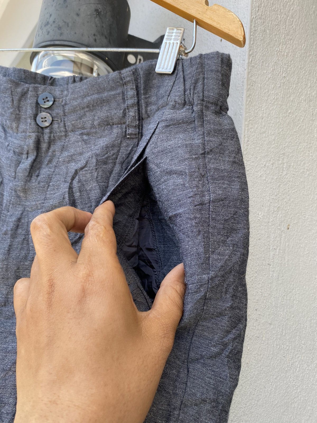 Issey Miyake × Japanese Brand Japanese Brand Issey Miyake Cropped Wide Pants Size US 30 / EU 46 - 4 Thumbnail
