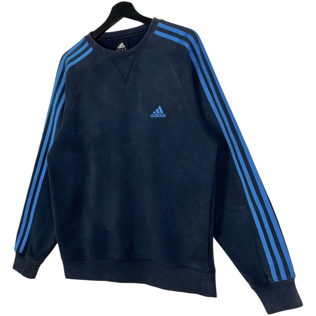 Adidas Distressed Adidas 3-Stripes Sweatshirt Size US S / EU 44-46 / 1 - 3 Thumbnail