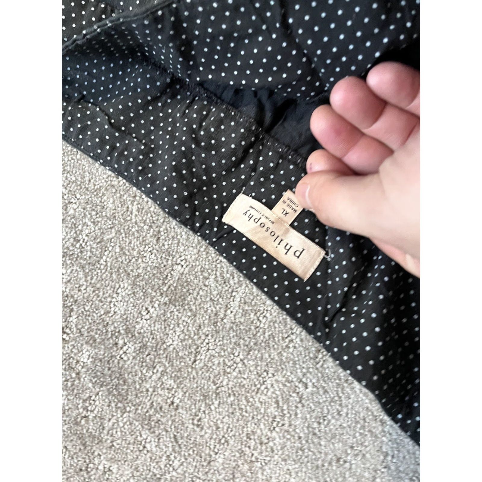 Vintage Philosophy Pants Polka Dot Pull On High Waist Straight Leg XL Women Black Polka Dot Pattern Slim Regular Size 40" / US 18 - 5 Thumbnail