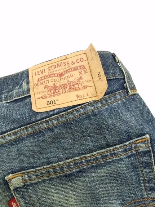 Levi's × Vintage Vintage Levis 501 Straight Leg Distressed Jeans 34x31 Size US 32 / EU 48 - 4 Thumbnail
