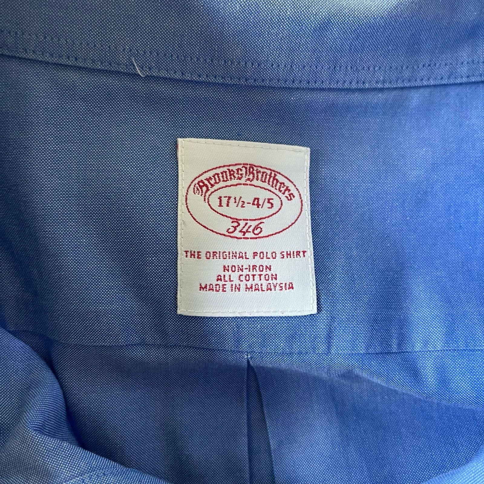Brooks Brothers Brooks Brothers 346 Long Sleeve Dress Shirt 17.5-4/5 Blue Size US XL / EU 56 / 4 - 4 Thumbnail