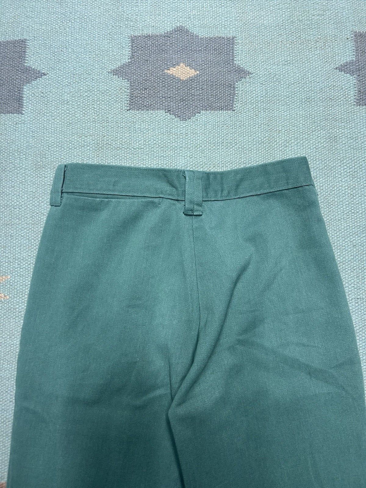 Vintage 1960s pique pants micro corduroy teal turquois tapered 26x31 Size 26" / US 2 / IT 38 - 11 Thumbnail