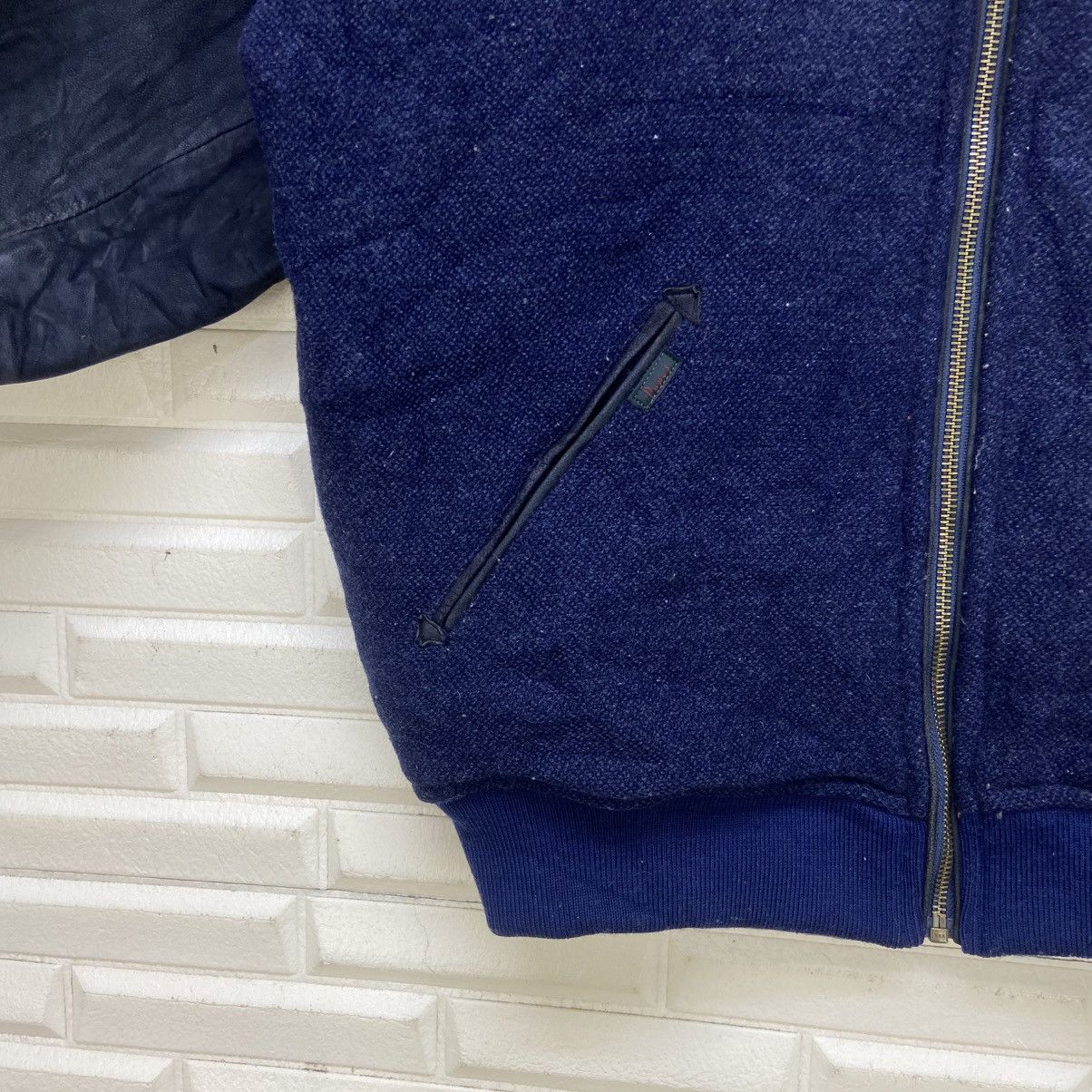 Japanese Brand Vintage 80s Papas Sport 35 Big Logo Sheepskin Sleeve Varsity Size US L / EU 52-54 / 3 - 5 Thumbnail