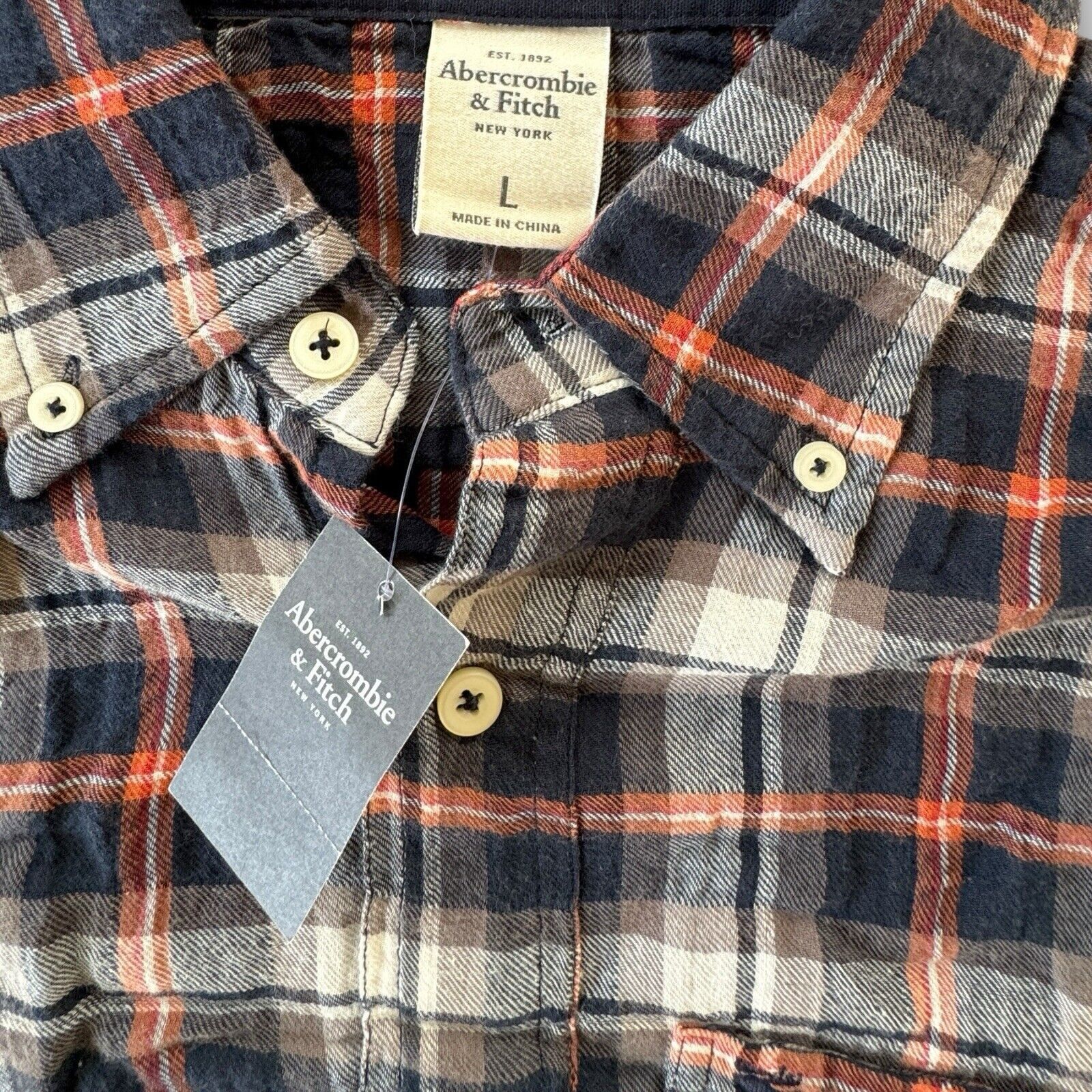 Abercrombie & Fitch × Vintage Men's Flannel Shirt size L NEW rare y2k Never Worn Size US L / EU 52-54 / 3 - 3 Thumbnail