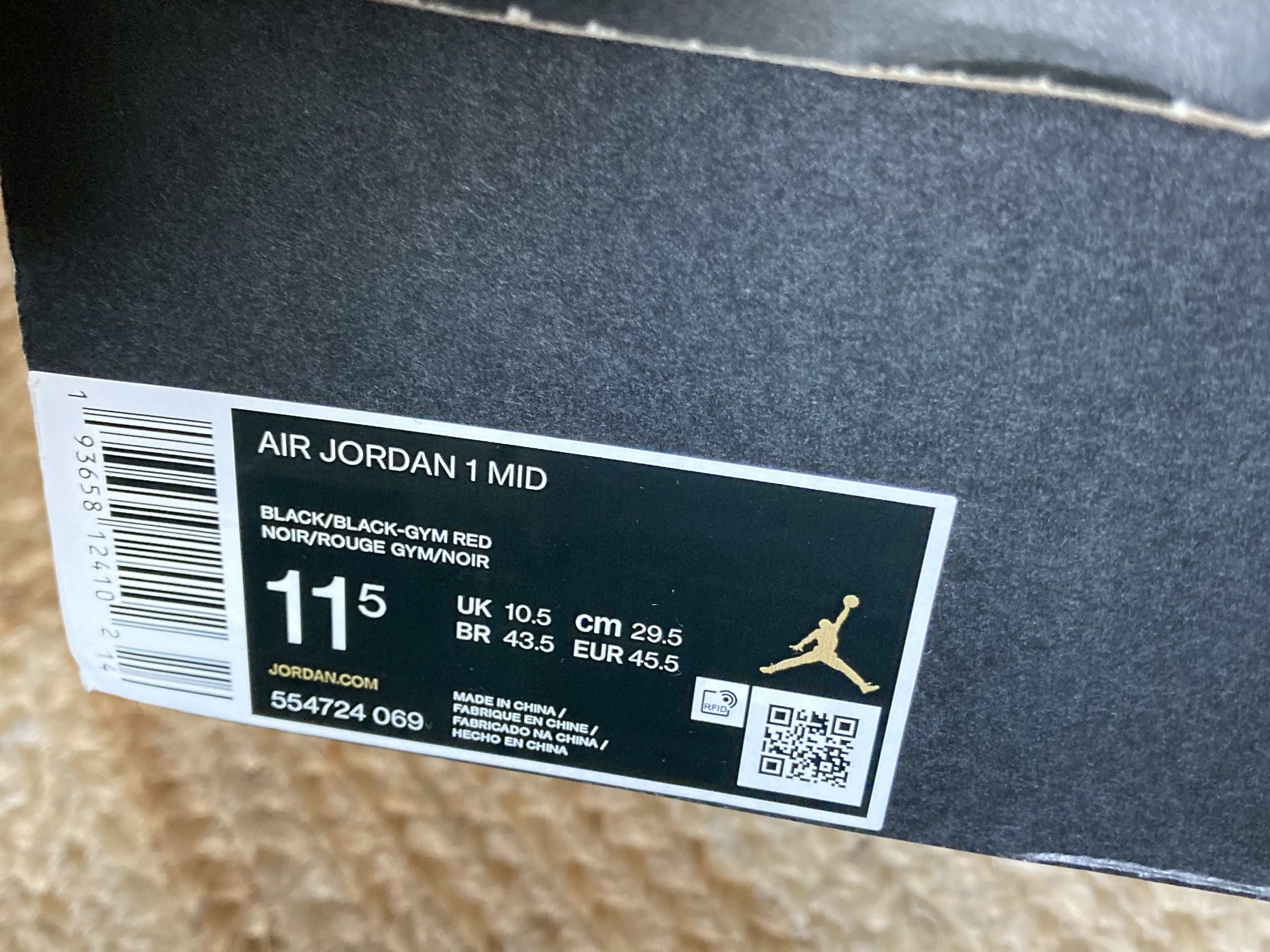 Jordan Brand Air jordan 1 Mid Chicago US 11.5 EU 45.5 Used Mens Size US 11.5 / EU 44-45 - 11 Thumbnail
