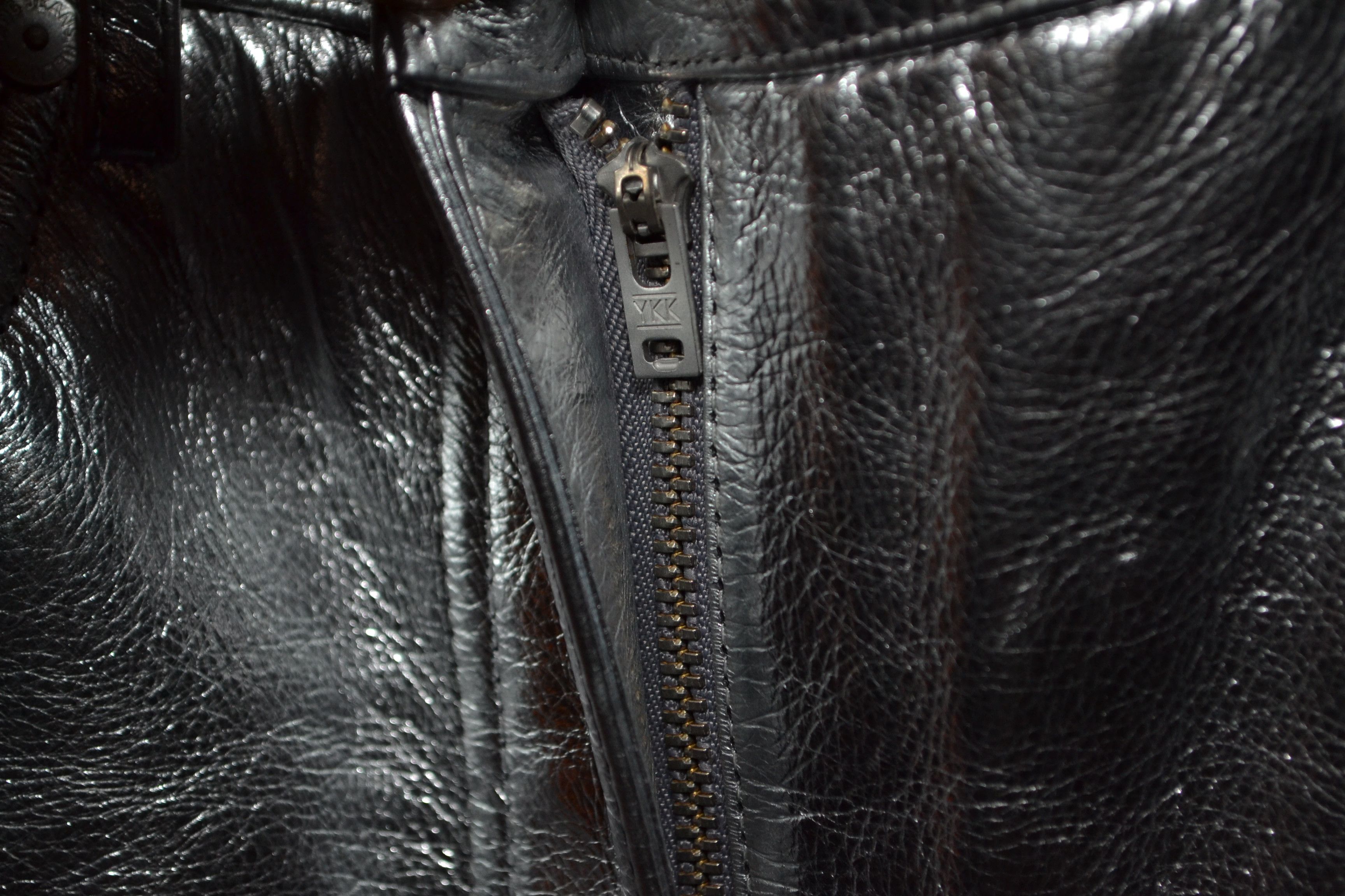 Helmut Lang Helmut Lang Mirror Straight Leather Pants Astro Biker Silver Size 28" / US 6 / IT 42 - 10 Thumbnail