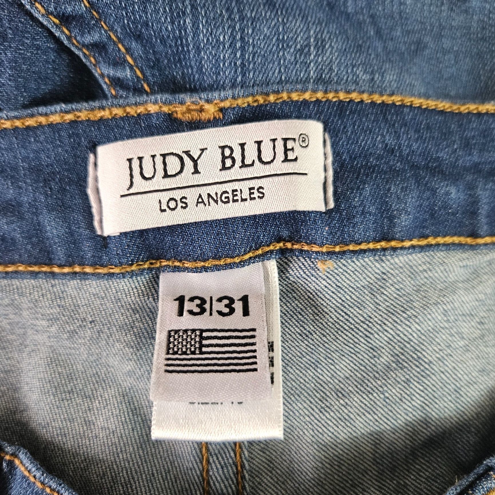 Vintage Judy Blue Womens Memphis Hi Waist Flare Jeans Sz 13 Blue Raw Hem Size 34" / US 12 / IT 48 - 7 Thumbnail
