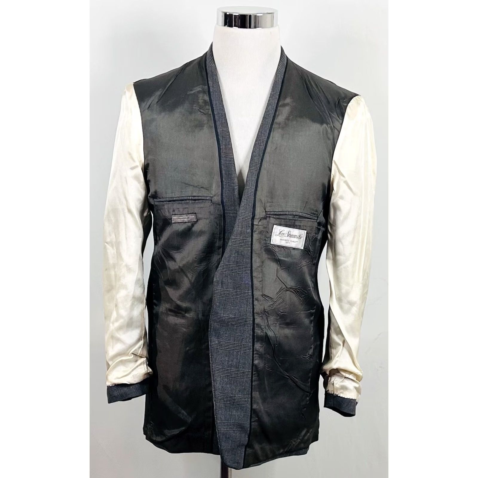 Levi's VINTAGE Levi's Struass 42R Sport Coat Wool Gray Glen Plaid Two-Button Single-Breasted Notch Lapel Formal Mens Reg Size US XS / EU 42 / 0 - 6 Thumbnail