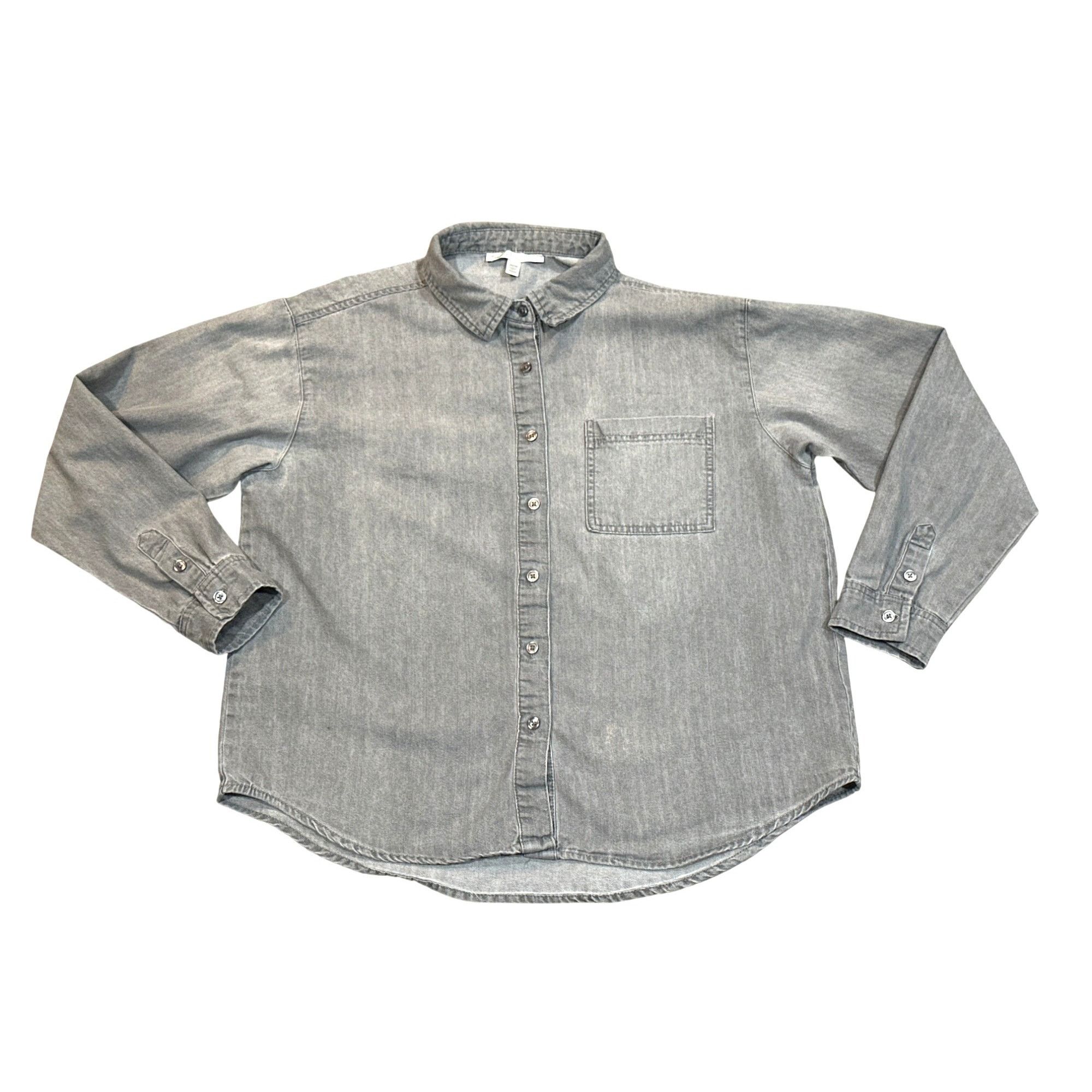 Seven 7 Seven7 Denim Gray Long Sleeve Button Up Shirt Cotton Blend C Size M / US 6-8 / IT 42-44 - 7 Thumbnail