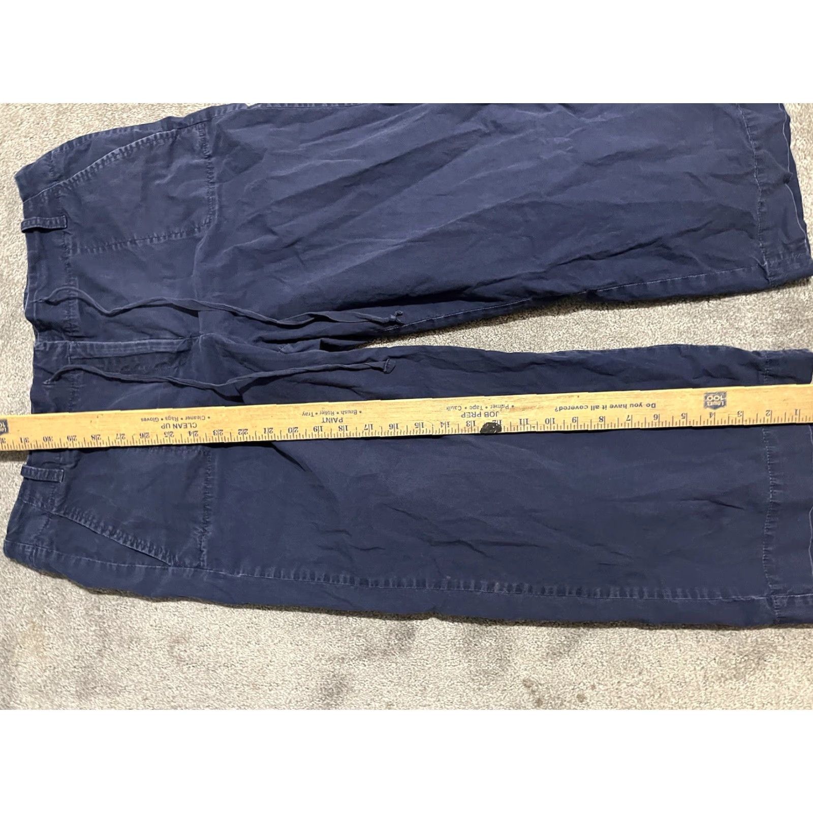 Talbots Talbots Women's Cropped Pants 14 Navy Blue Straight Cotton Stretch Casual Workwear Size 36" / US 14 / IT 50 - 6 Thumbnail