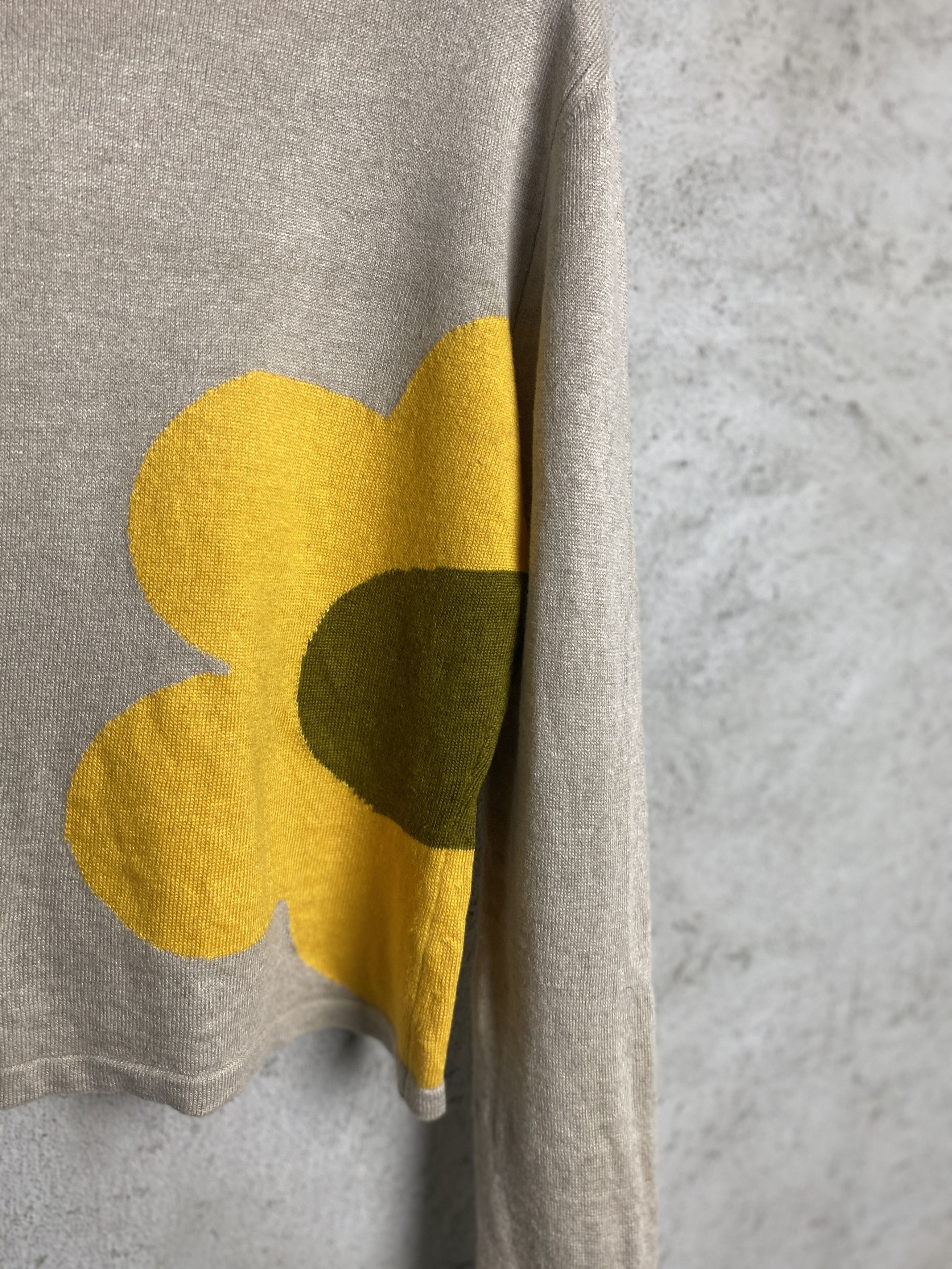 Celine Celine SS02 vintage flower print long sleeve sweater linen Size L / US 10 / IT 46 - 2 Thumbnail