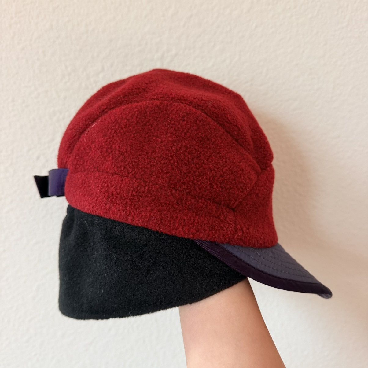 Patagonia Vintage 90s Patagonia Duckbill Synchilla Hat USA M Red Blue Size ONE SIZE - 5 Thumbnail