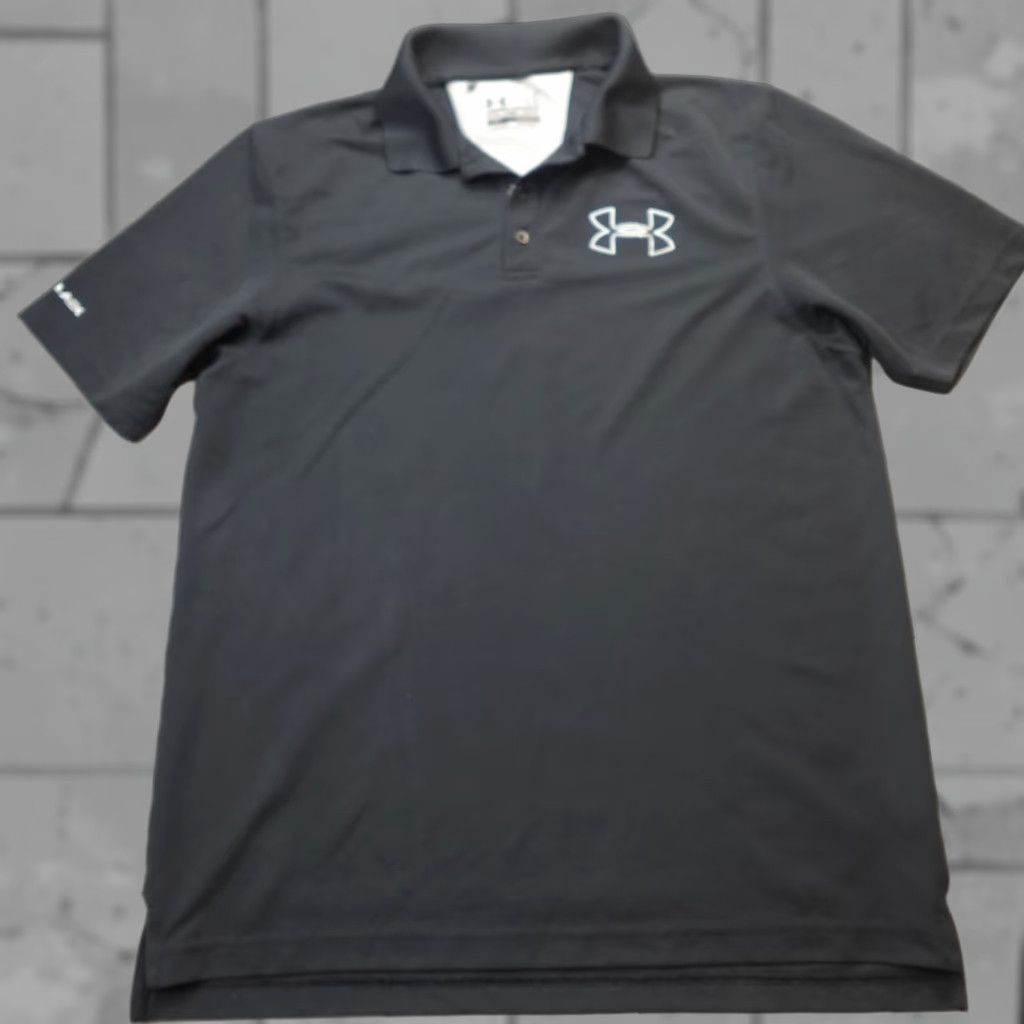 Under Armour Under Armour Polo Shirt L Black Short Sleeve Collared Snap Regular Men Sports HeatGear Polo Shirt Size US L / EU 52-54 / 3 - 1 Thumbnail
