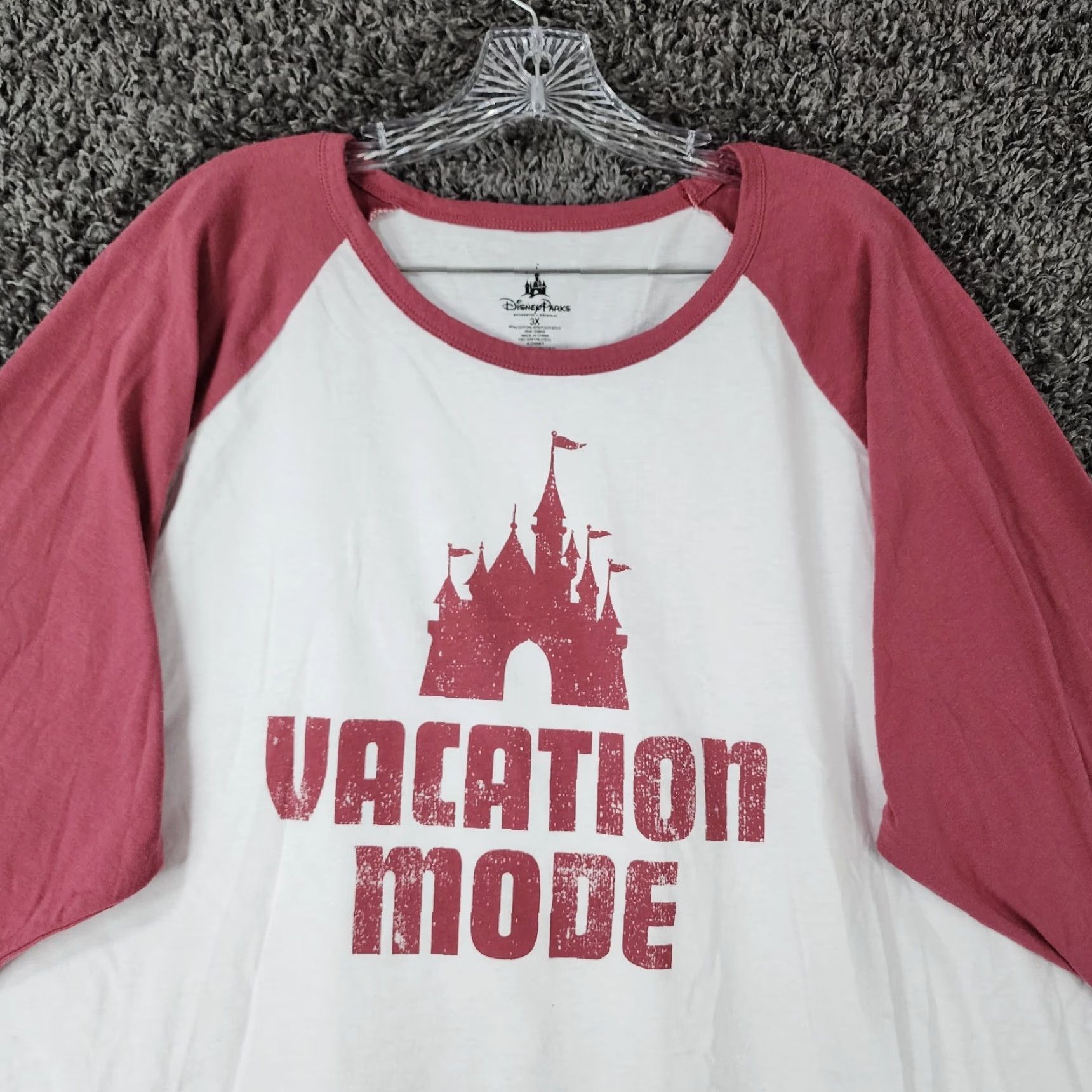 Disney Disney Parks Shirt Mens Big 3X White Red 3/4 Sleeve Vacation Mode Tee Size US XXL / EU 58 / 5 - 3 Thumbnail