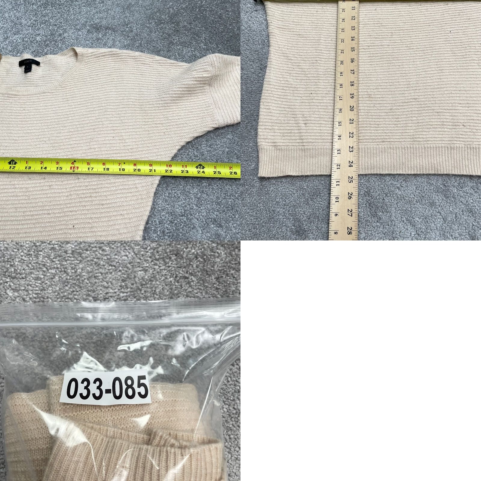 J.Crew VINTAGE J. Crew Wool Blend Pullover Sweater Womens Small Beige Rib Stitch Dolman Sleeve Size S / US 4 / IT 40 - 9 Thumbnail