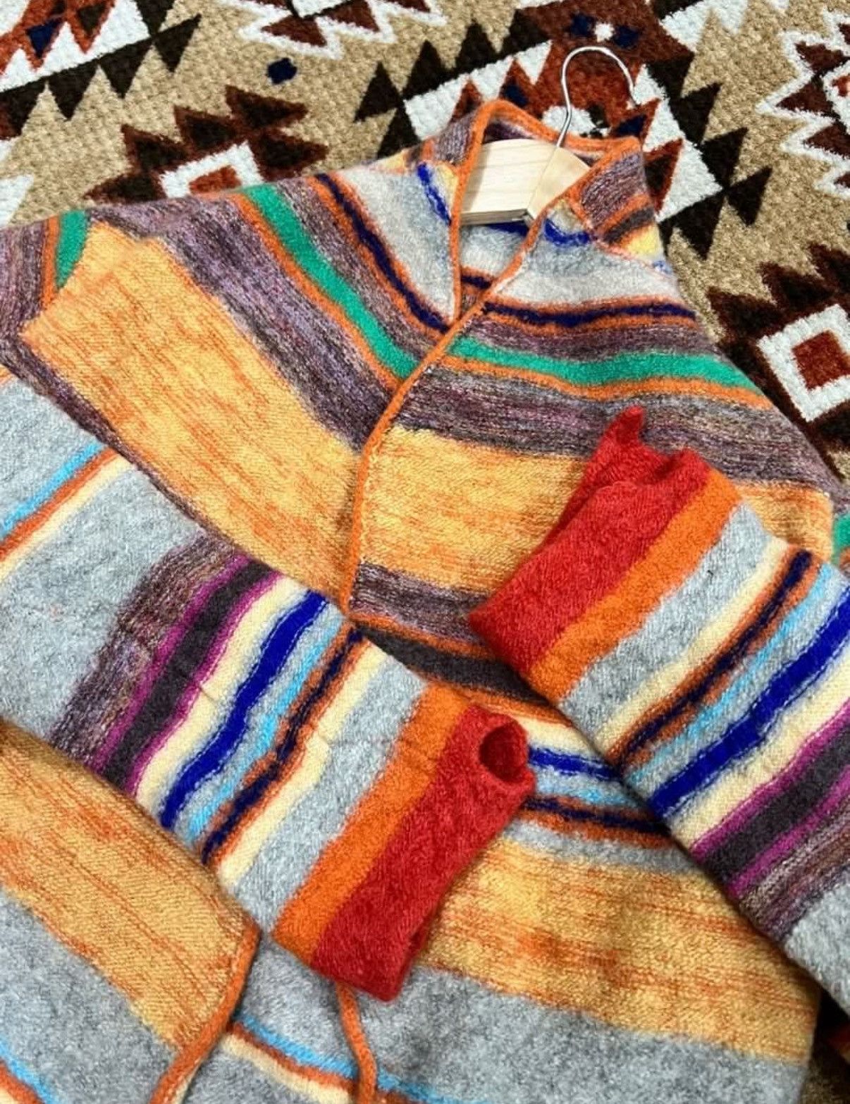 45rpm 45 RPM Navajo Native Cardigan Button Less Kapital Style Rare Size US M / EU 48-50 / 2 - 2 Thumbnail