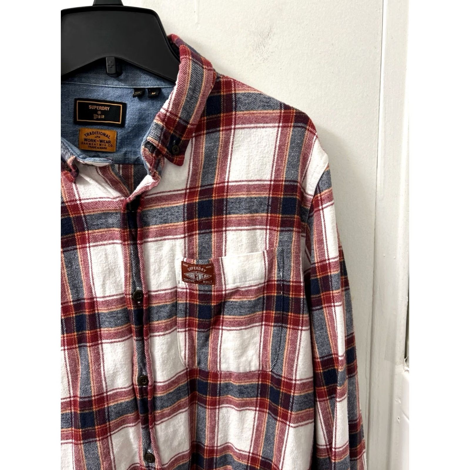 Superdry VINTAGE Superdry Shirt Mens M Red Flannel Plaid Button-Down Pocket L/S Size US M / EU 48-50 / 2 - 4 Thumbnail