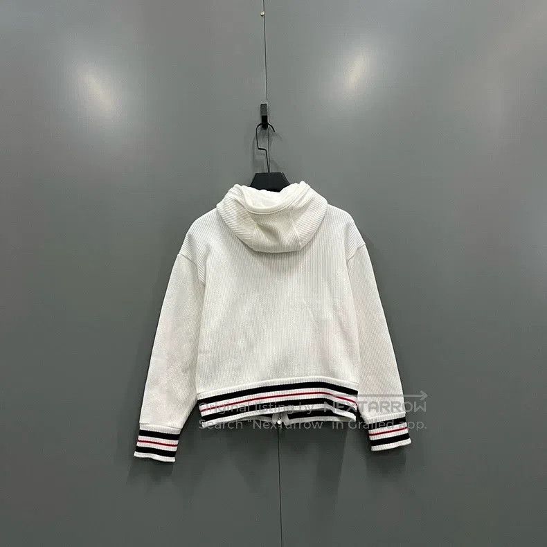 Thom Browne Thom Browne White Striped Zip-up Hoodie Size US XS / EU 42 / 0 - 3 Thumbnail