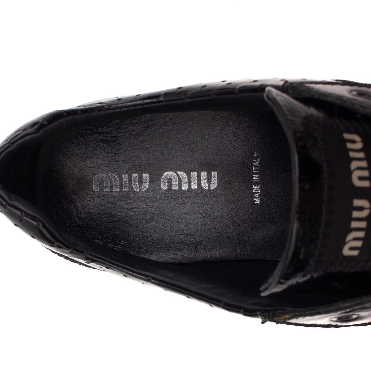 Miu Miu × Prada RARE MIU MIU GAT Patient Leather Low Top Sneaker Black US:9 Size US 9 / EU 42 - 13 Thumbnail