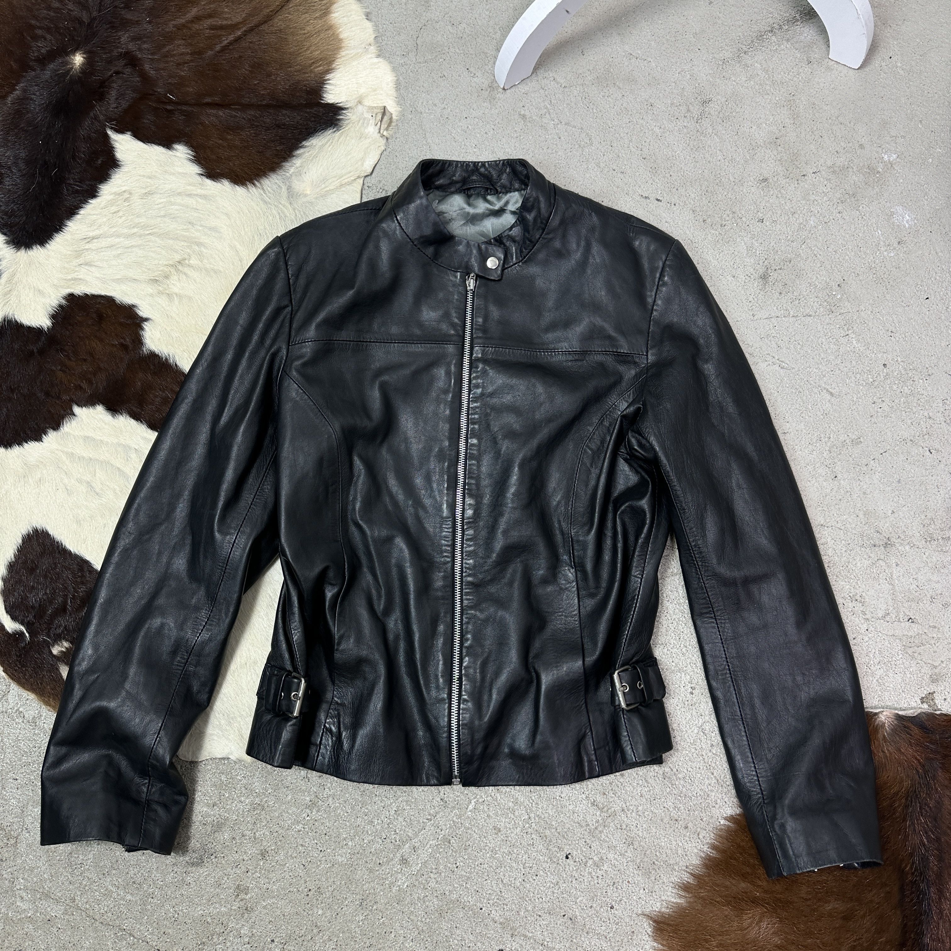 Vintage Vintage Leather Grunge Biker Moto Buckled Jacket Y2K Size US M / EU 48-50 / 2 - 2 Thumbnail