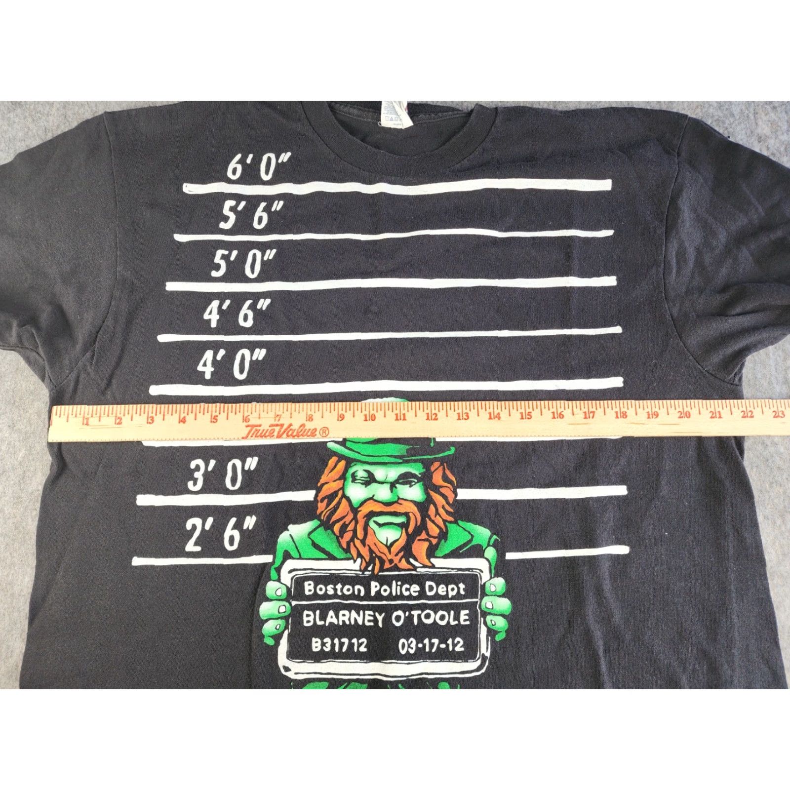 Vintage Leprechaun Shirt Men XL Black St Patricks Day T-Shirt Logo Graphic Print Boston Police Dept Size US XL / EU 56 / 4 - 5 Thumbnail