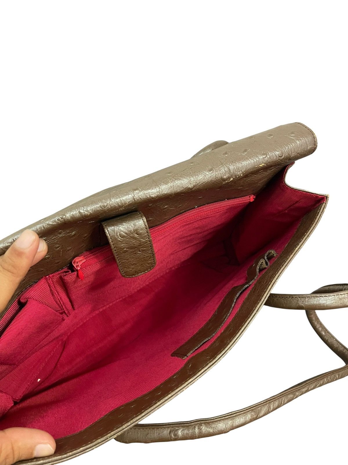 Comme des Garcons × Stussy Full Leather Ostritch Vtg Unknown Japan Shoulder Bag 7🟩 Size ONE SIZE - 19 Thumbnail