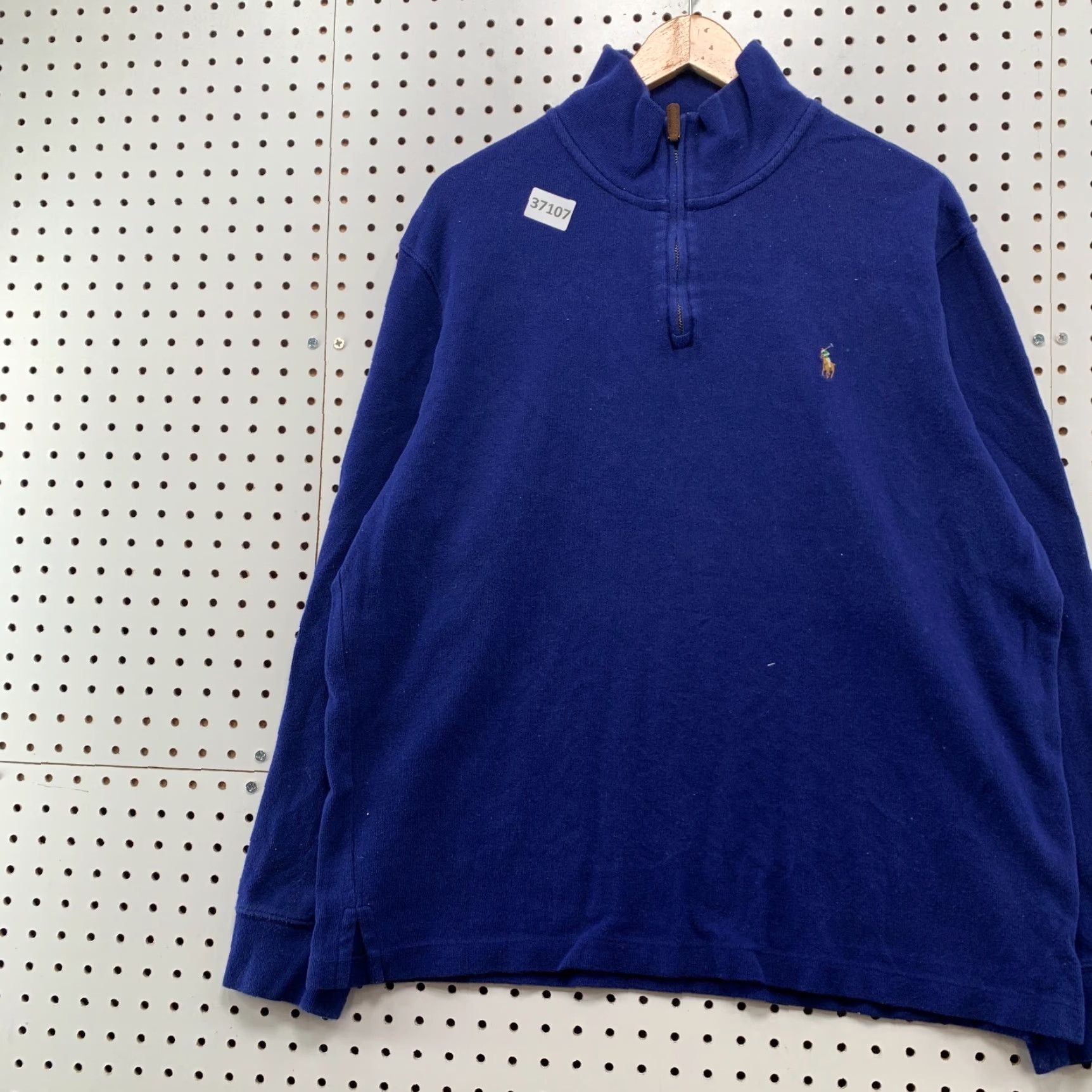 Polo Ralph Lauren Polo Ralph Lauren 1/4 Zip Sweater Mens XL Royal Blue Mock Neck Casual Pony Shirt Size US XL / EU 56 / 4 - 3 Thumbnail