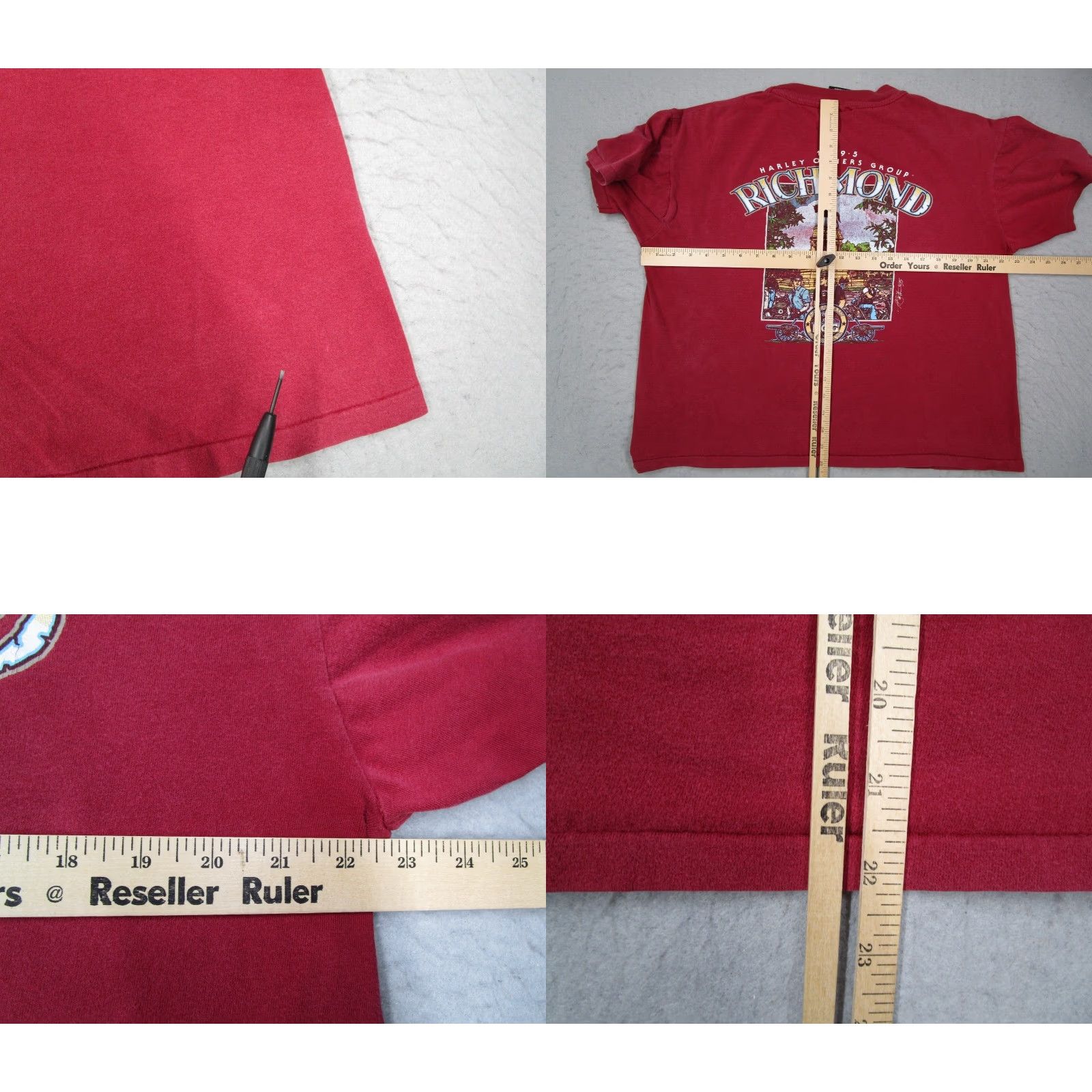 Harley Davidson VINTAGE Harley-Davidson Shirt Mens Large Red 1995 HOG Richmond Rally 90s Graphic Tee Mens Clothing Size US L / EU 52-54 / 3 - 8 Thumbnail