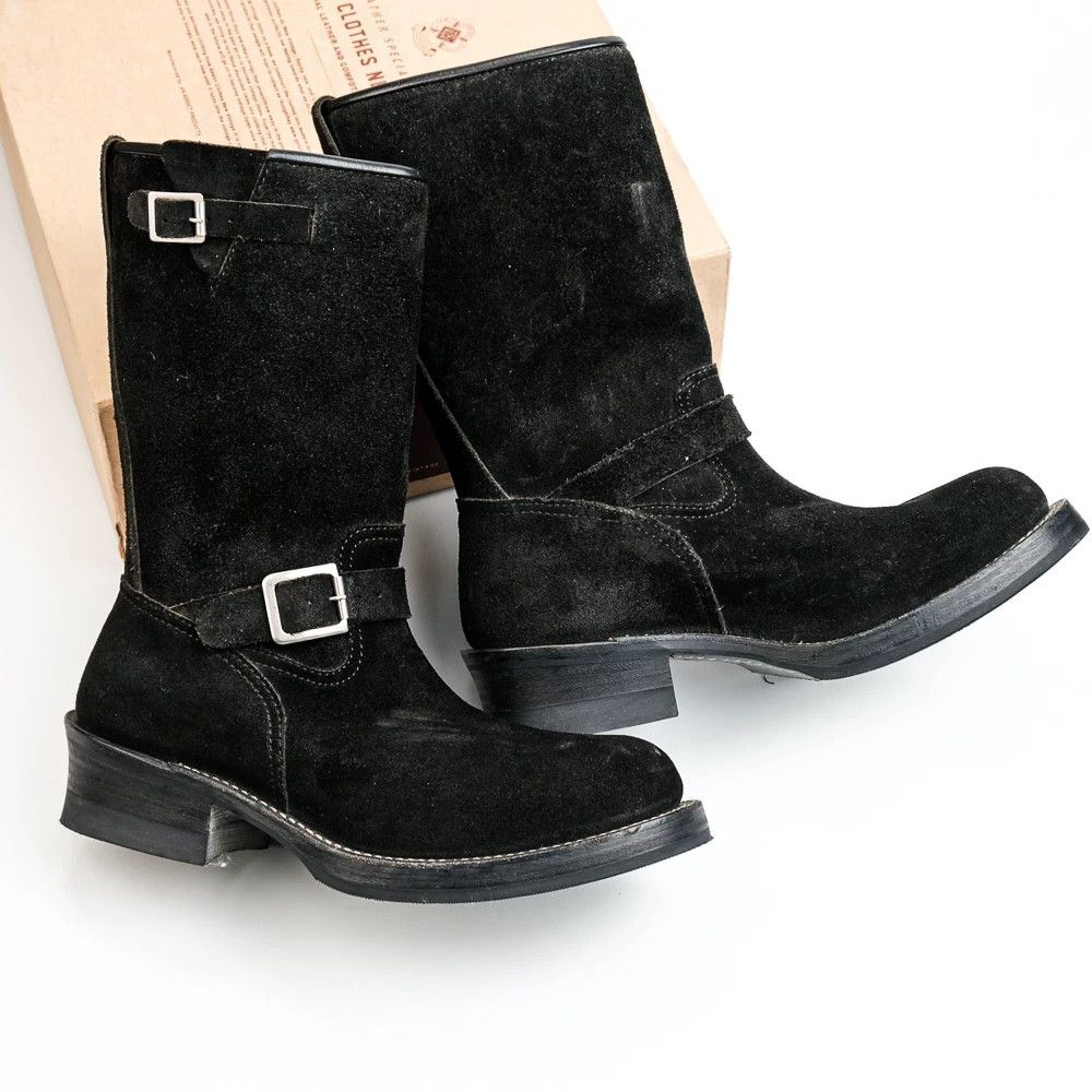 ADDICT ADDICT Engineer Boots Nubuck Leather Black 8 Size US 8 / EU 41 - 1 Thumbnail